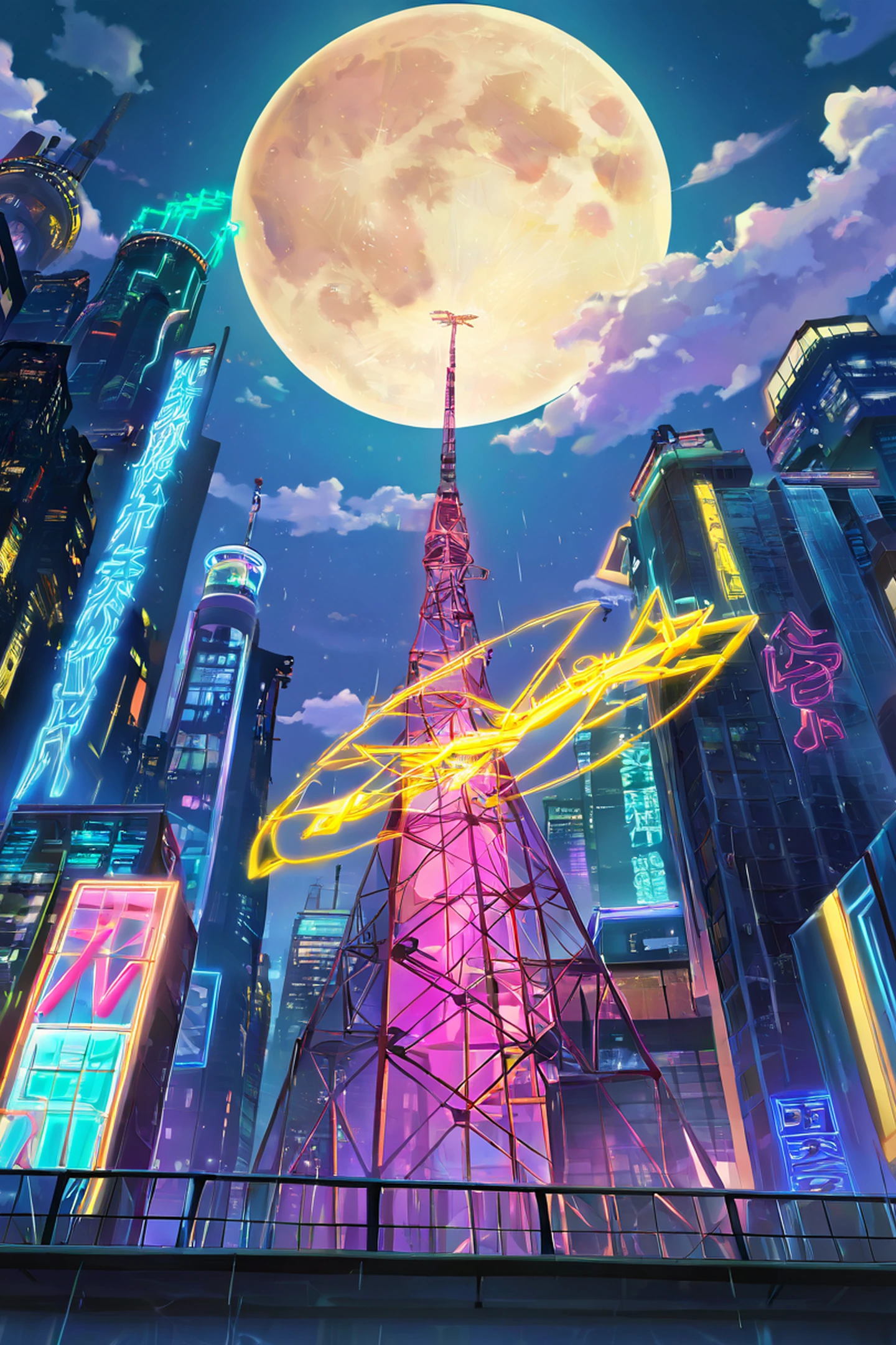 Cyberpunk Rooftop lofi wallpaper