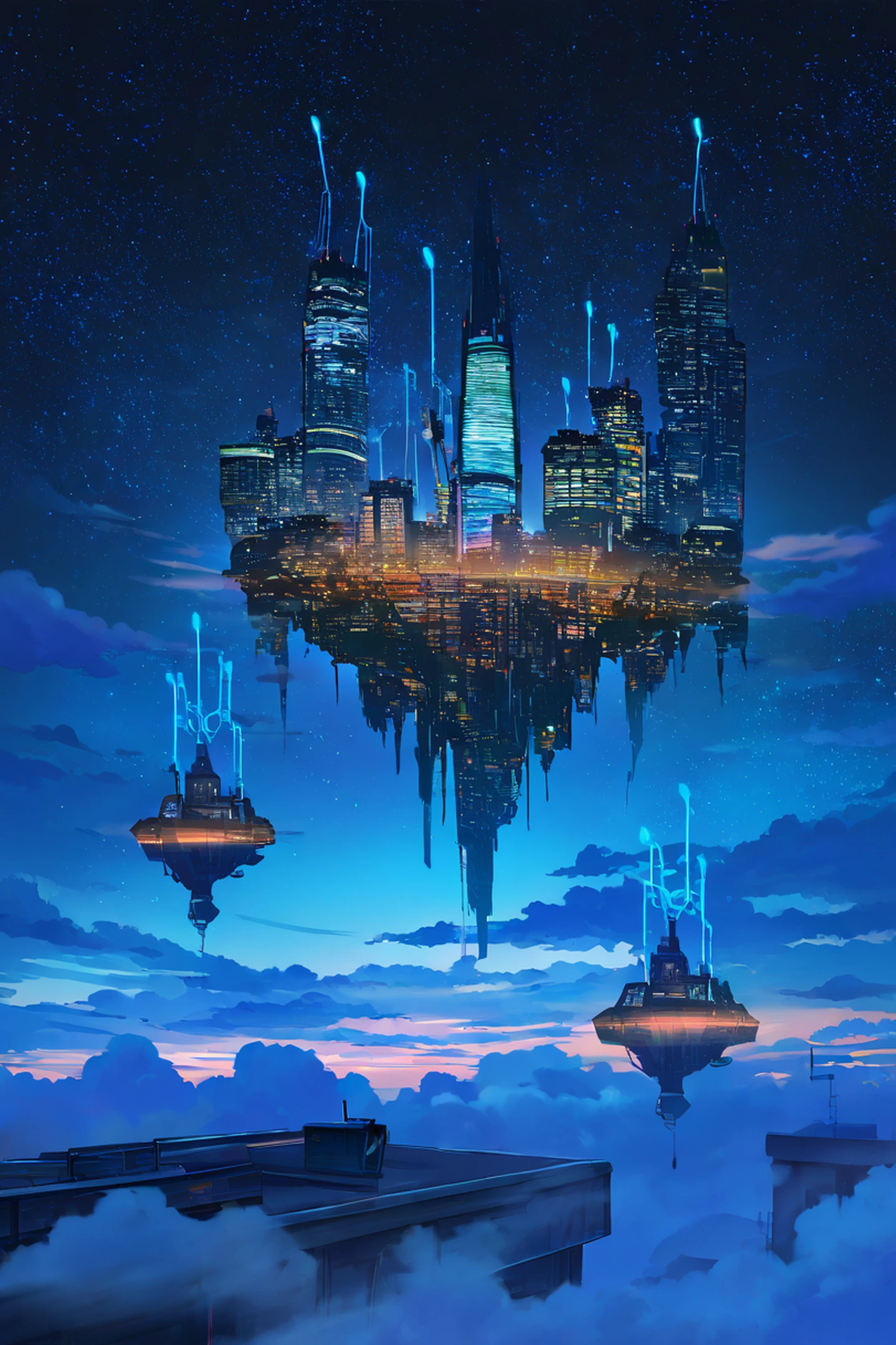 Cyberpunk Rooftop lofi wallpaper