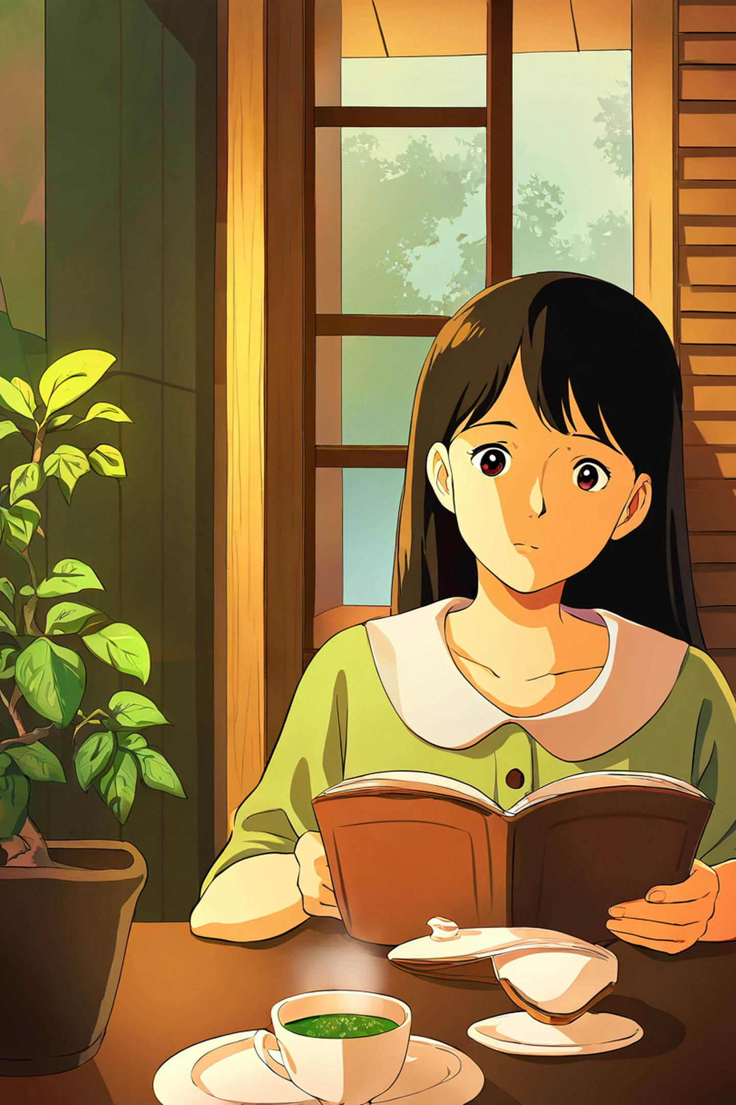 Girl Cafe Japan lofi wallpaper