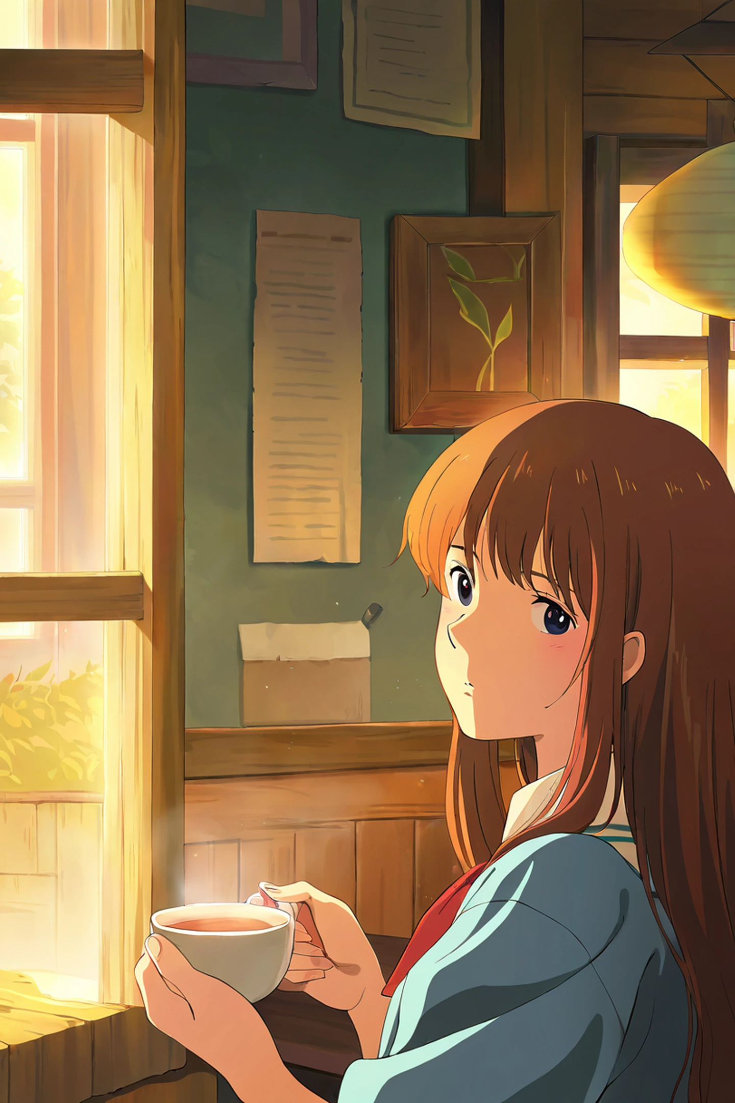Girl Cafe Japan lofi wallpaper