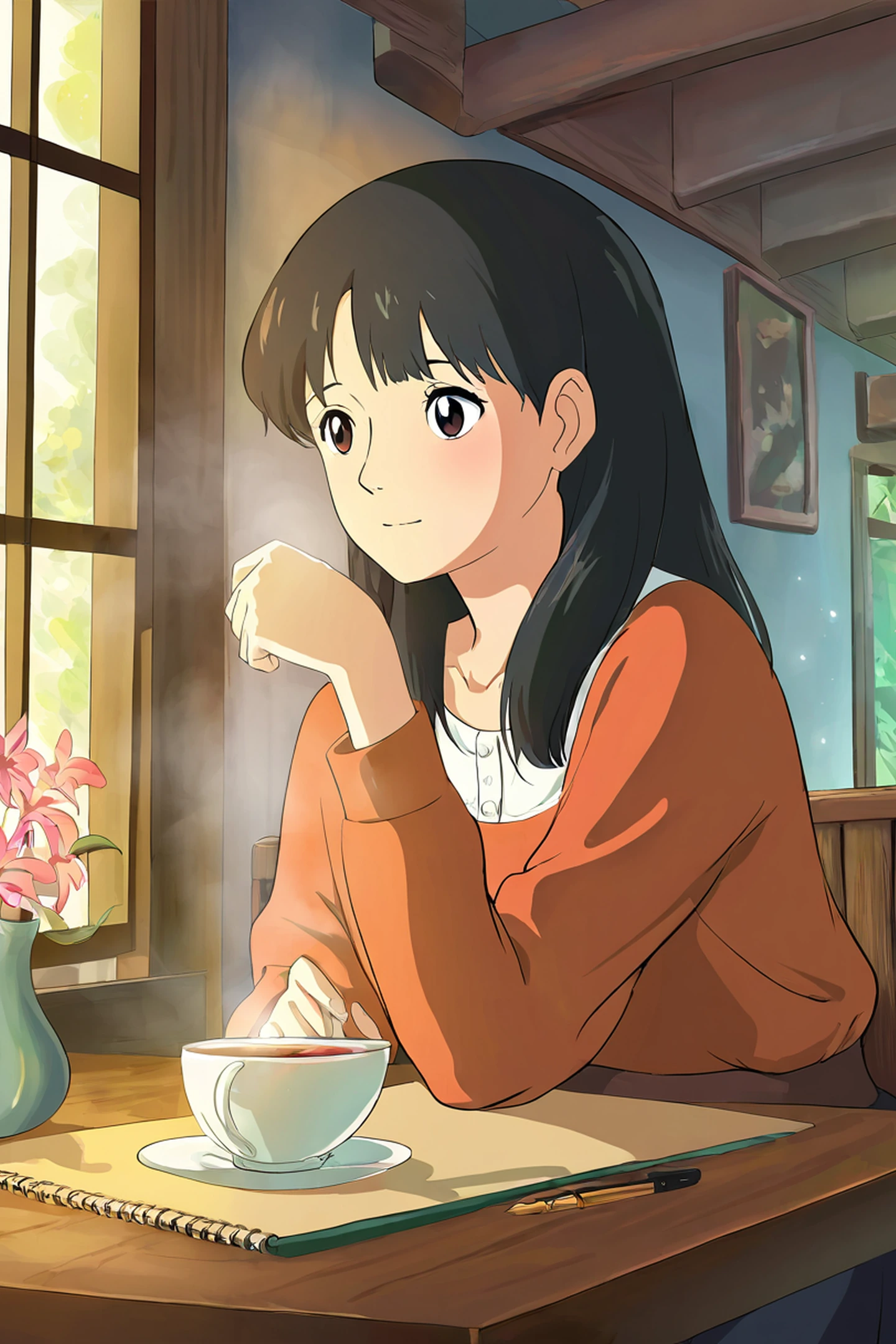 Girl Cafe Japan lofi wallpaper