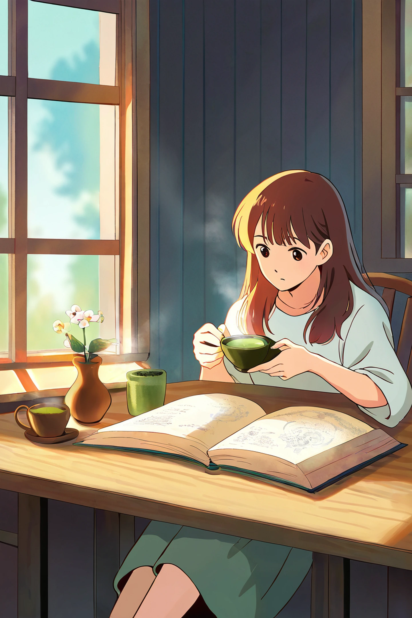 Girl Cafe Japan lofi wallpaper