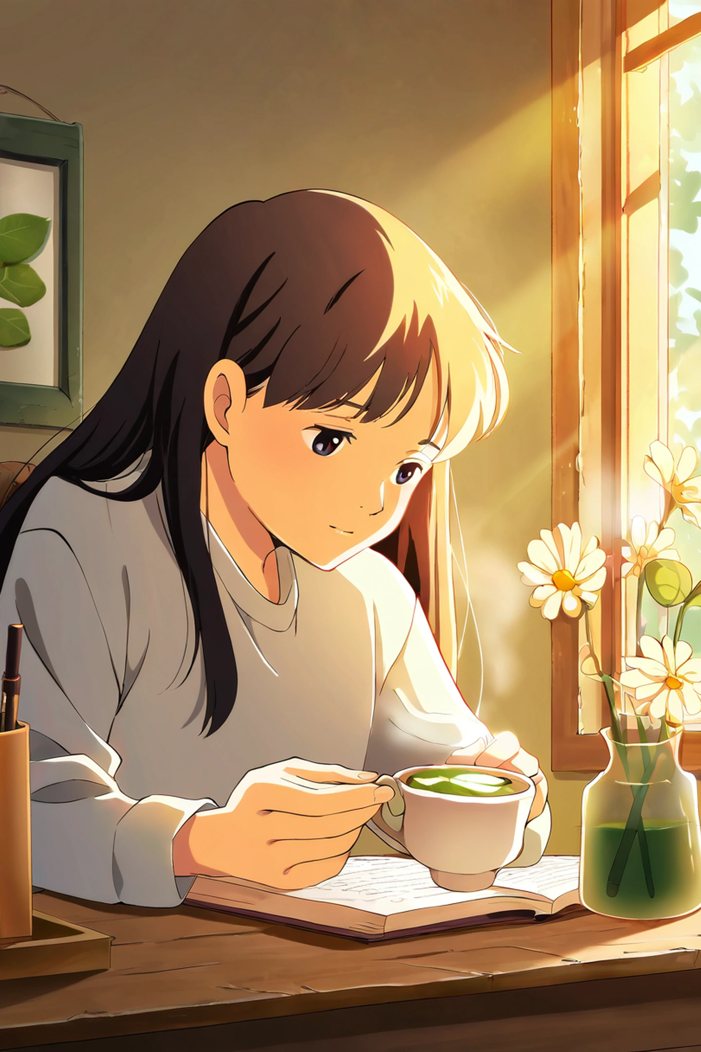 Girl Cafe Japan lofi wallpaper