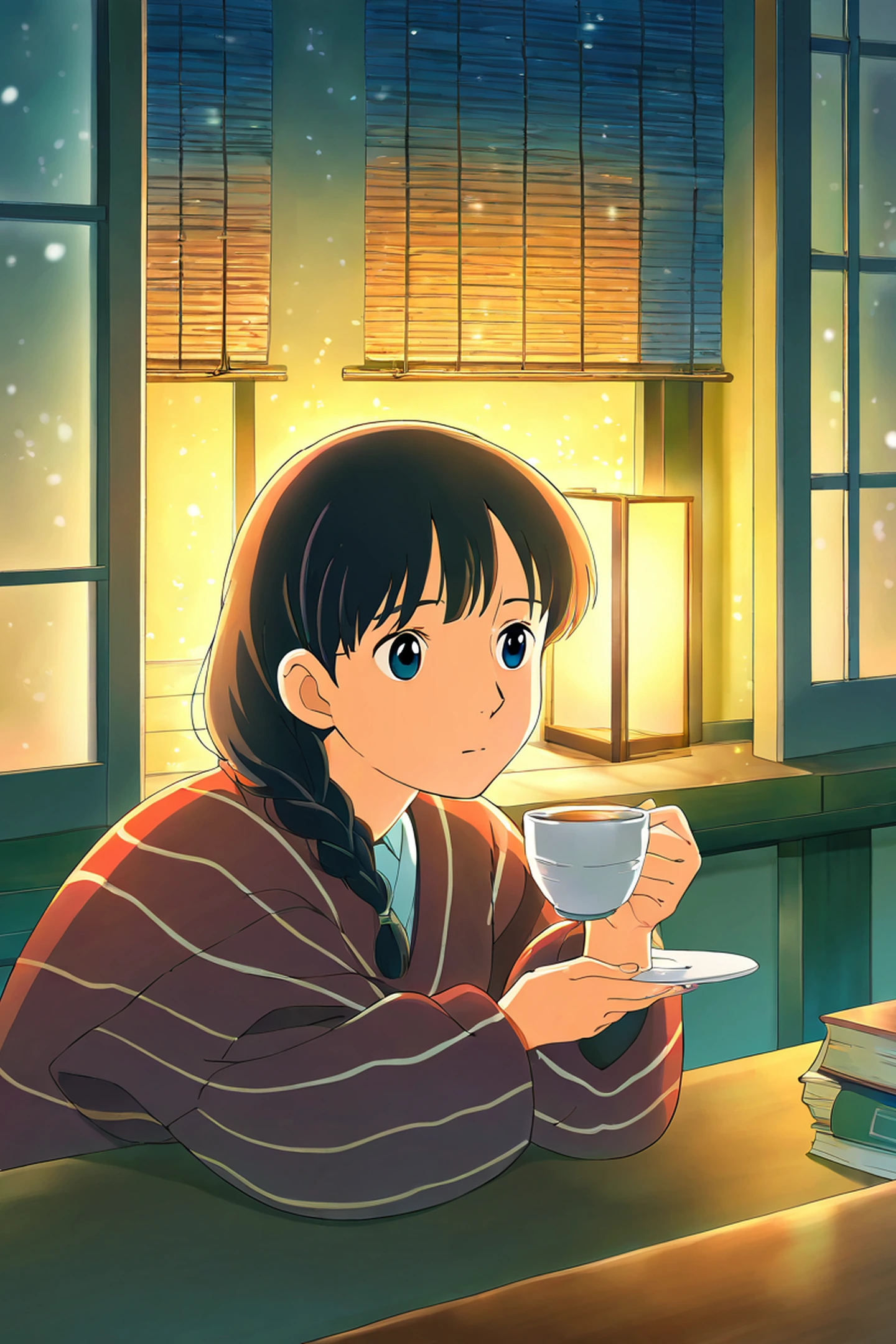 Girl Kotatsu Winter lofi wallpaper