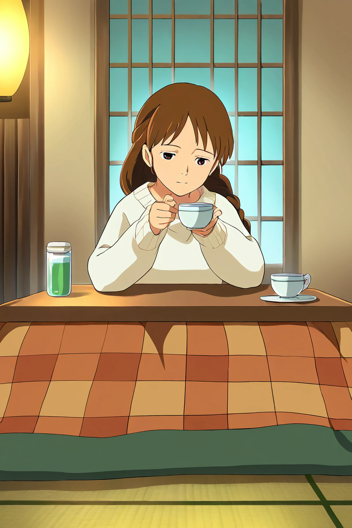 Girl Kotatsu Winter lofi wallpaper