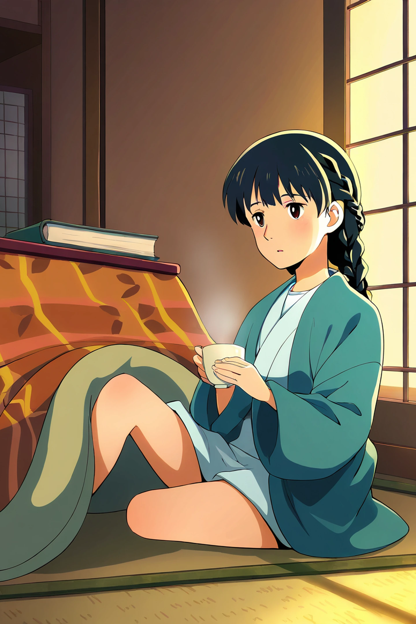 Girl Kotatsu Winter lofi wallpaper