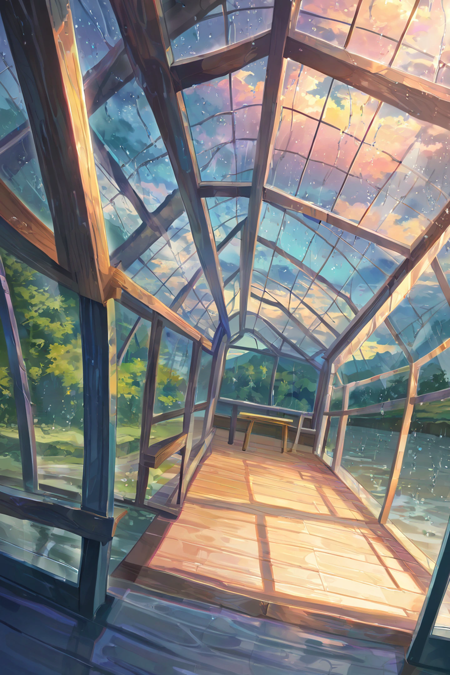 Greenhouse Morning lofi wallpaper