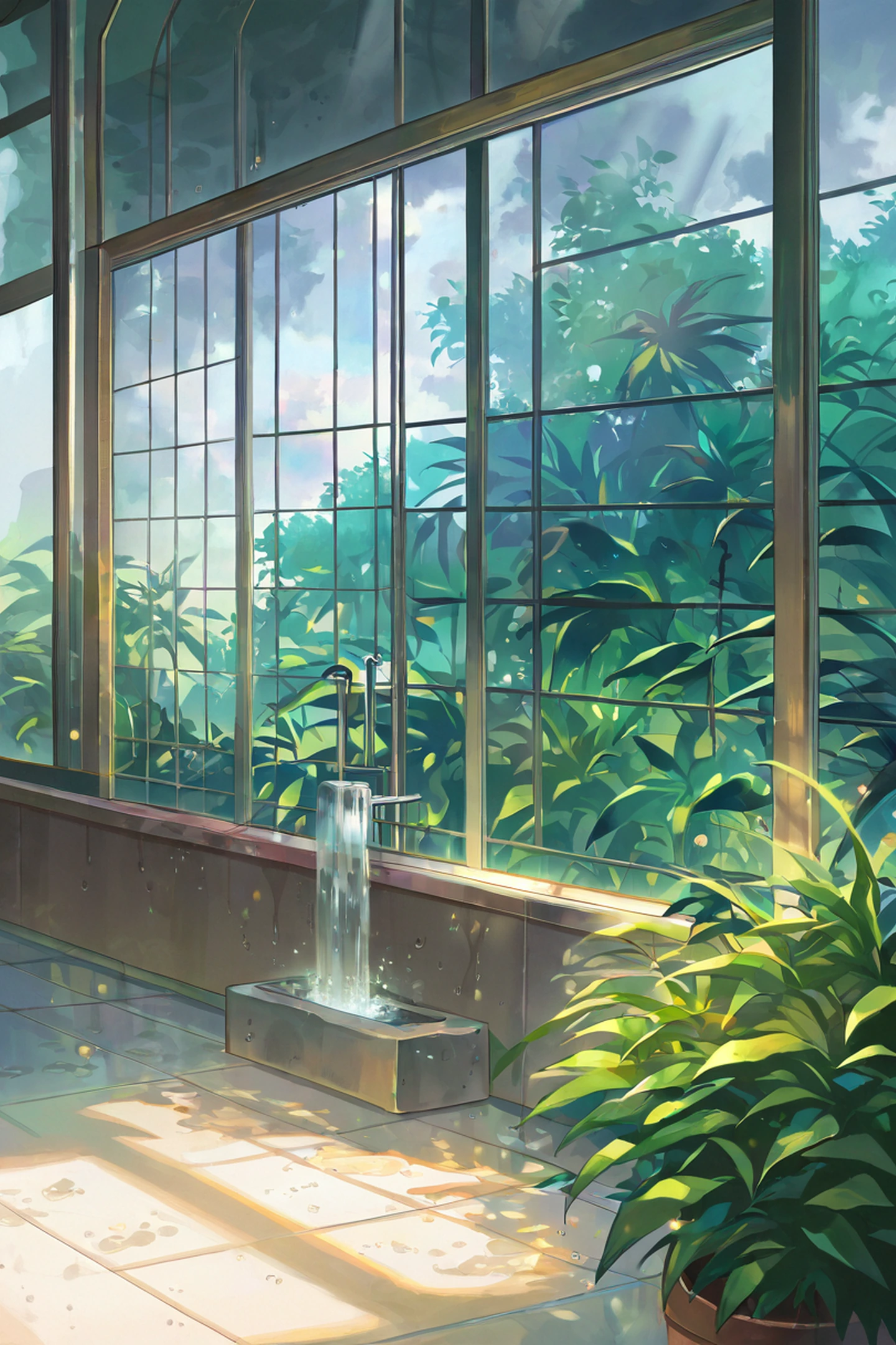 Greenhouse Morning lofi wallpaper