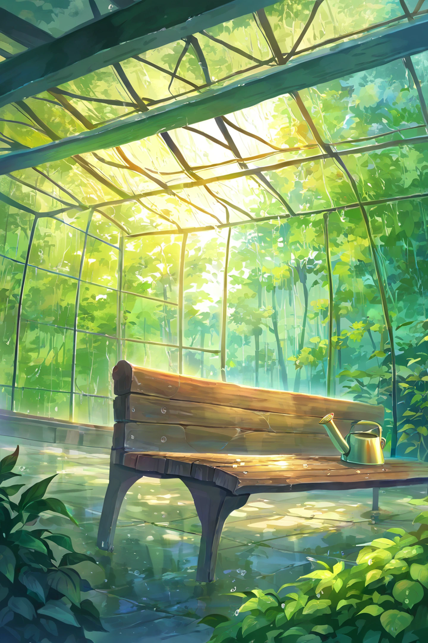Greenhouse Morning lofi wallpaper