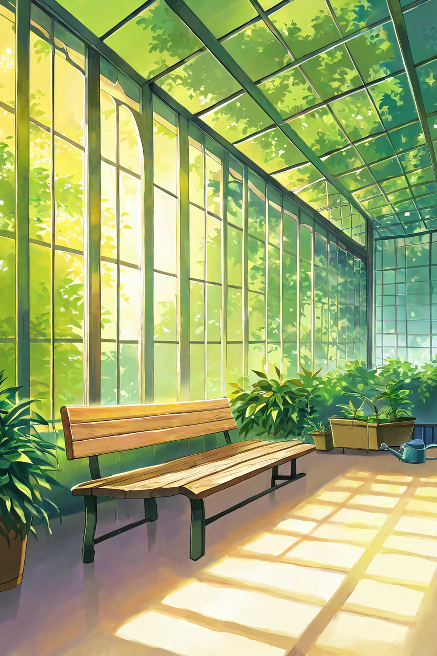 Greenhouse Morning lofi wallpaper