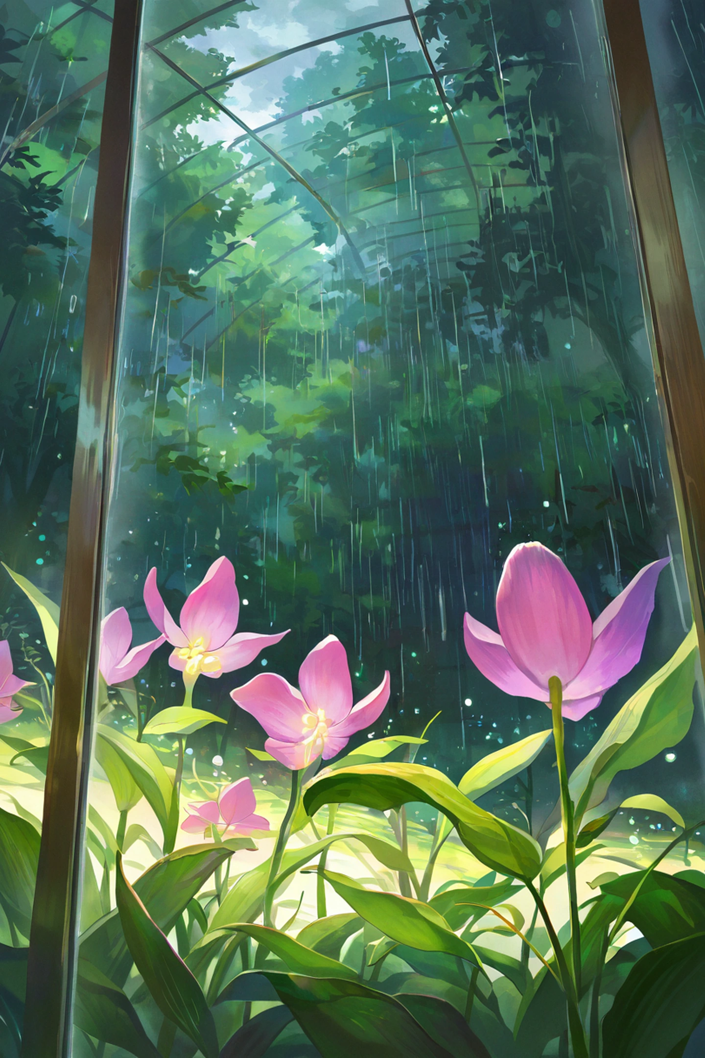 Greenhouse Morning lofi wallpaper