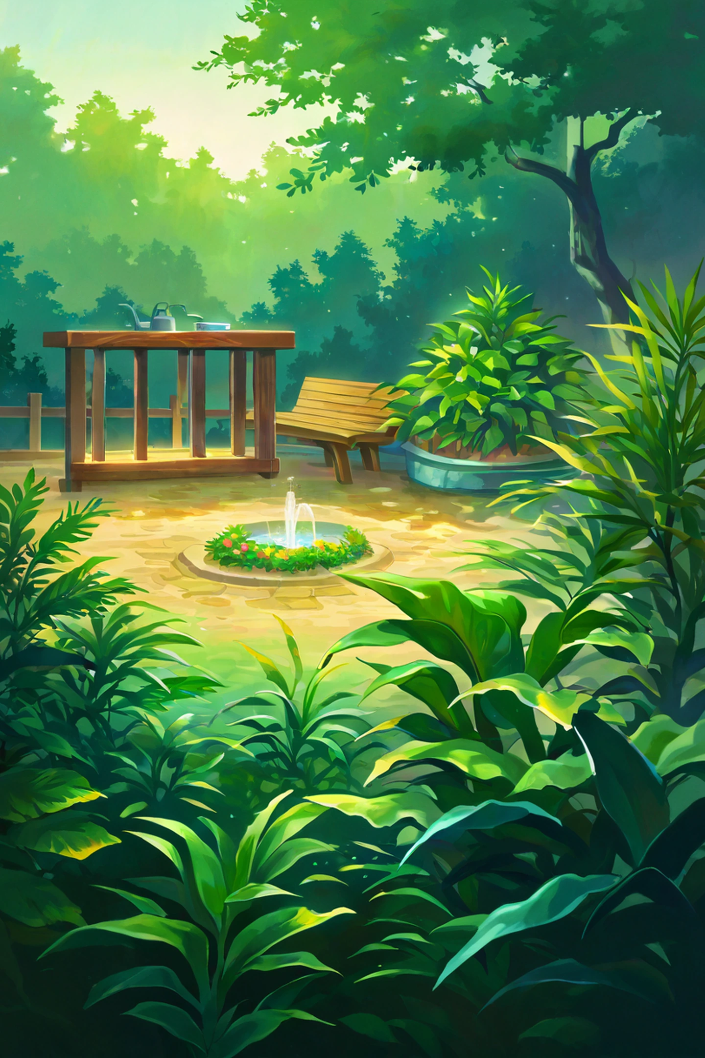 Greenhouse Morning lofi wallpaper