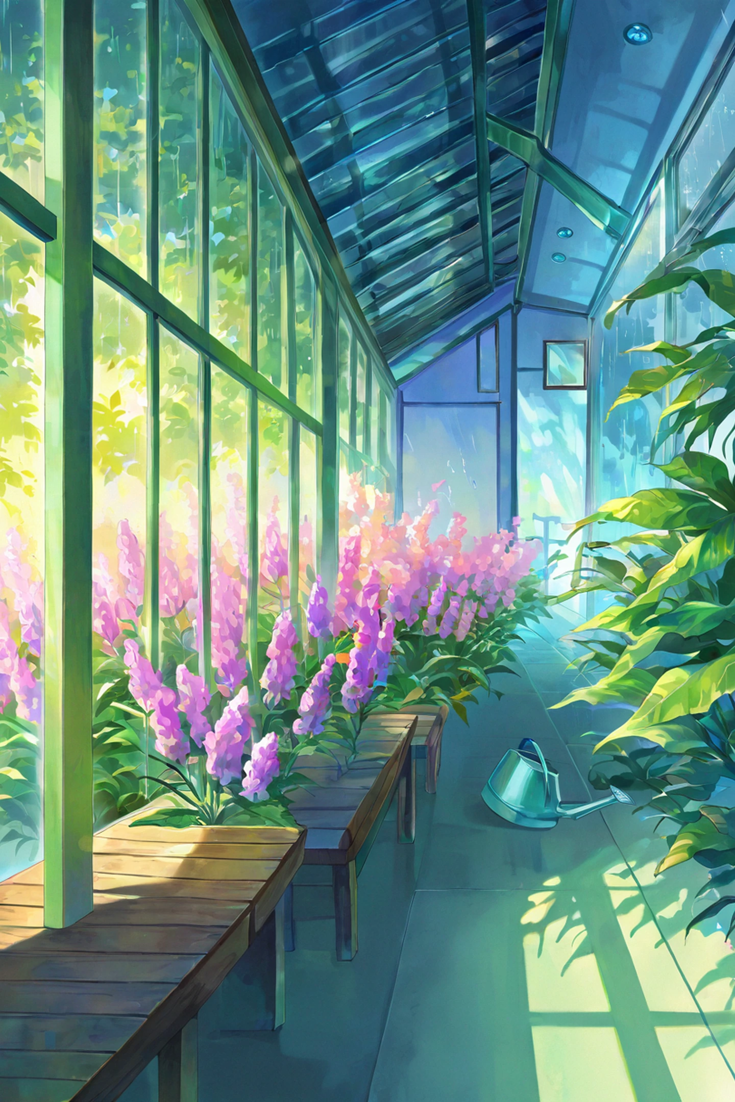 Greenhouse Morning lofi wallpaper