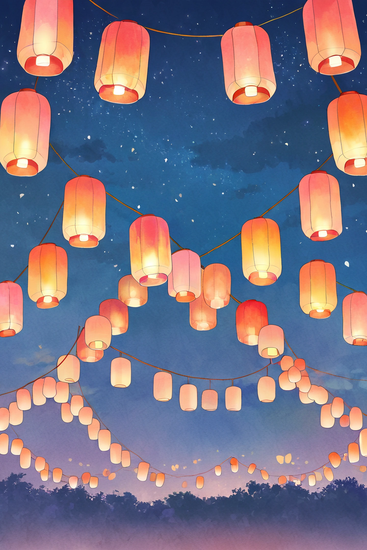 Lantern Festival Night lofi wallpaper