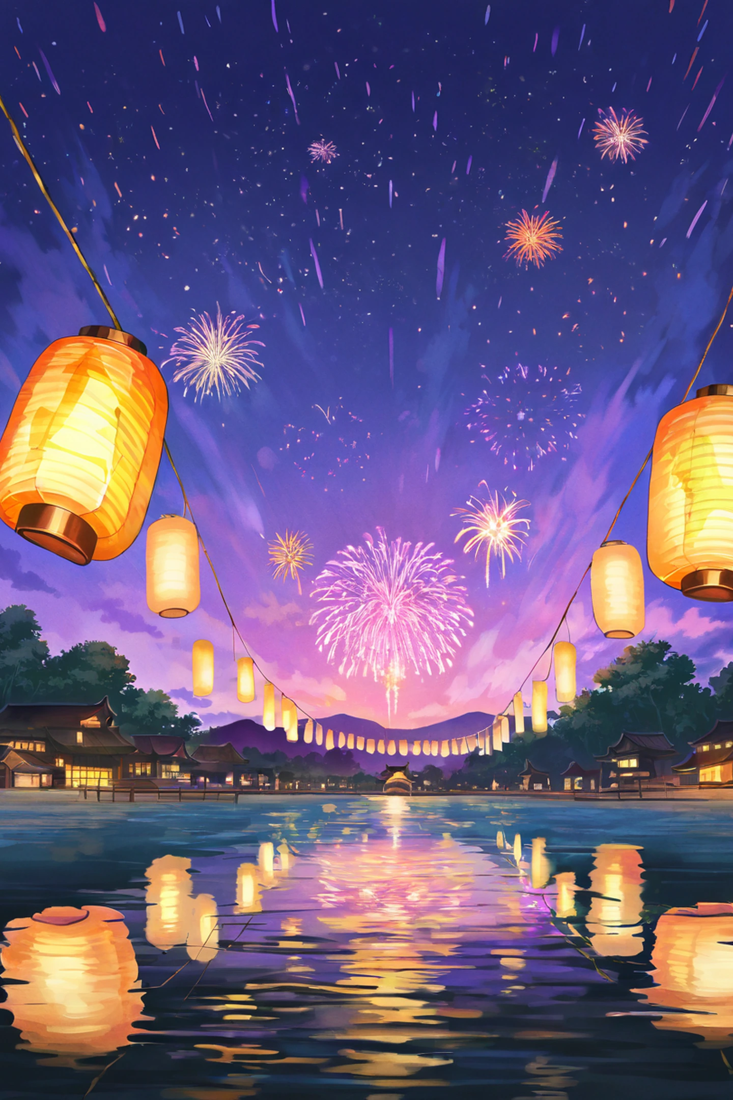Lantern Festival Night lofi wallpaper