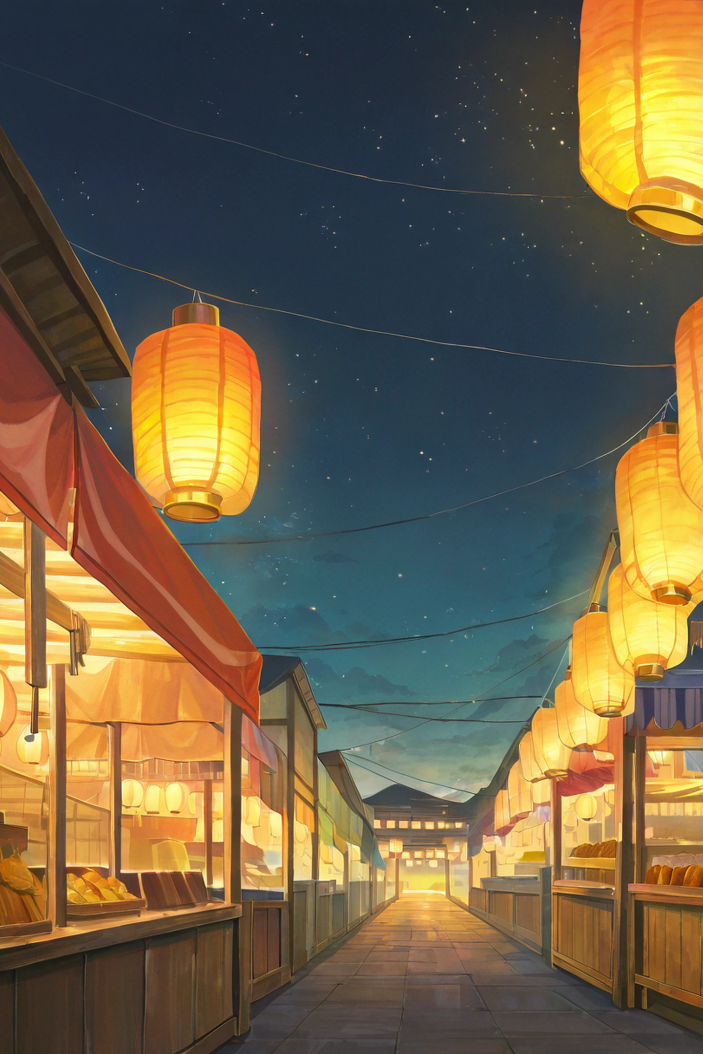 Night Market lofi wallpaper