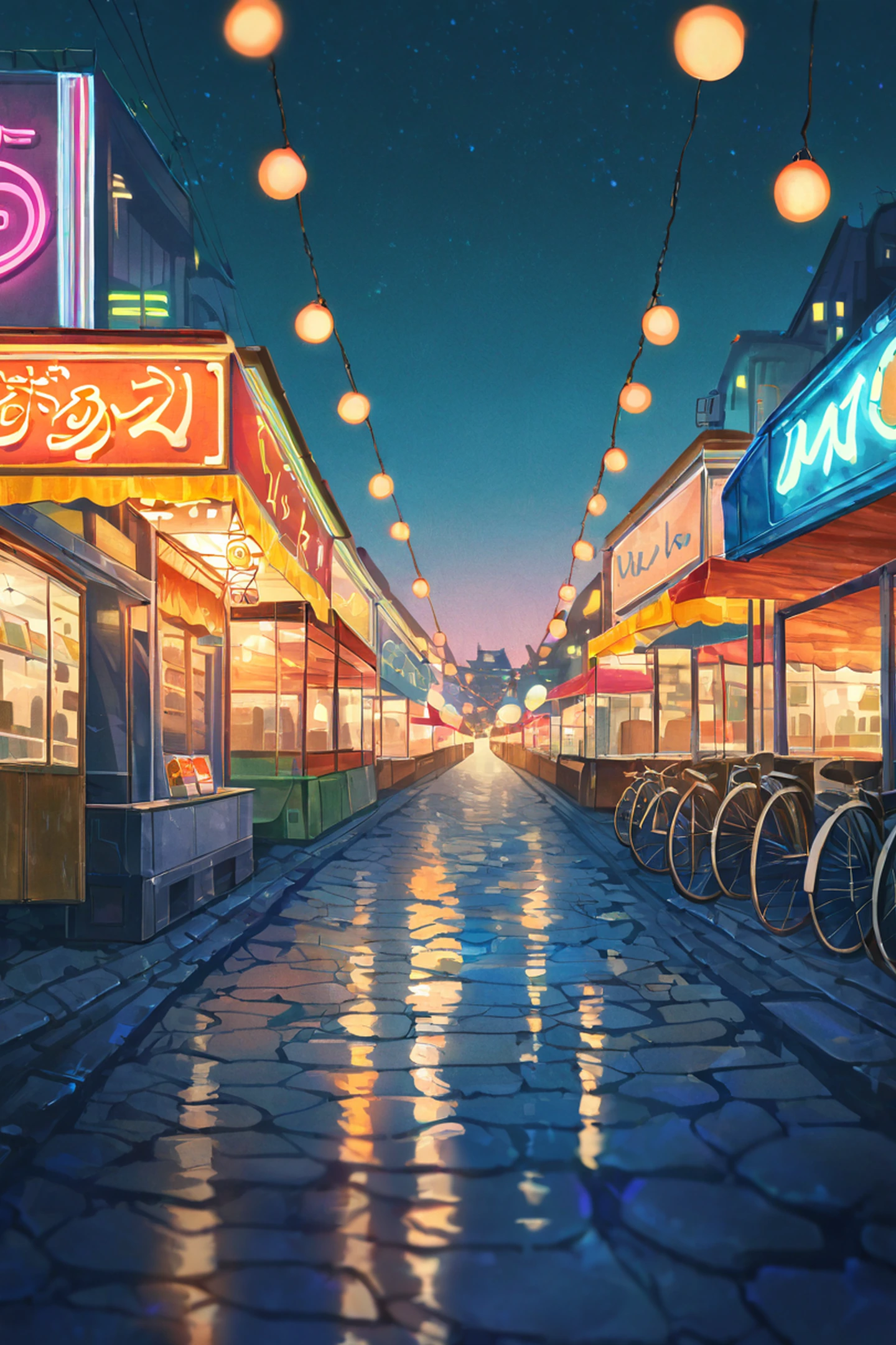 Night Market lofi wallpaper