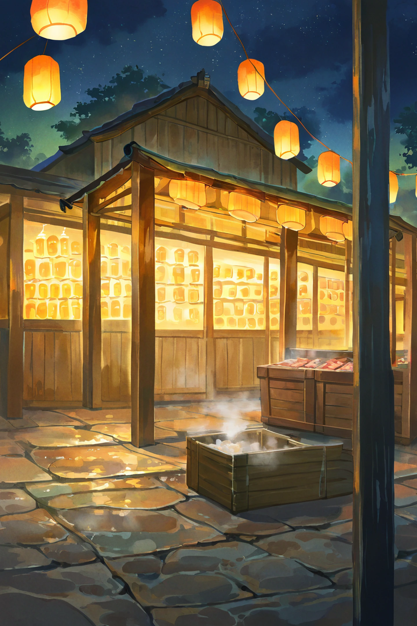 Night Market lofi wallpaper