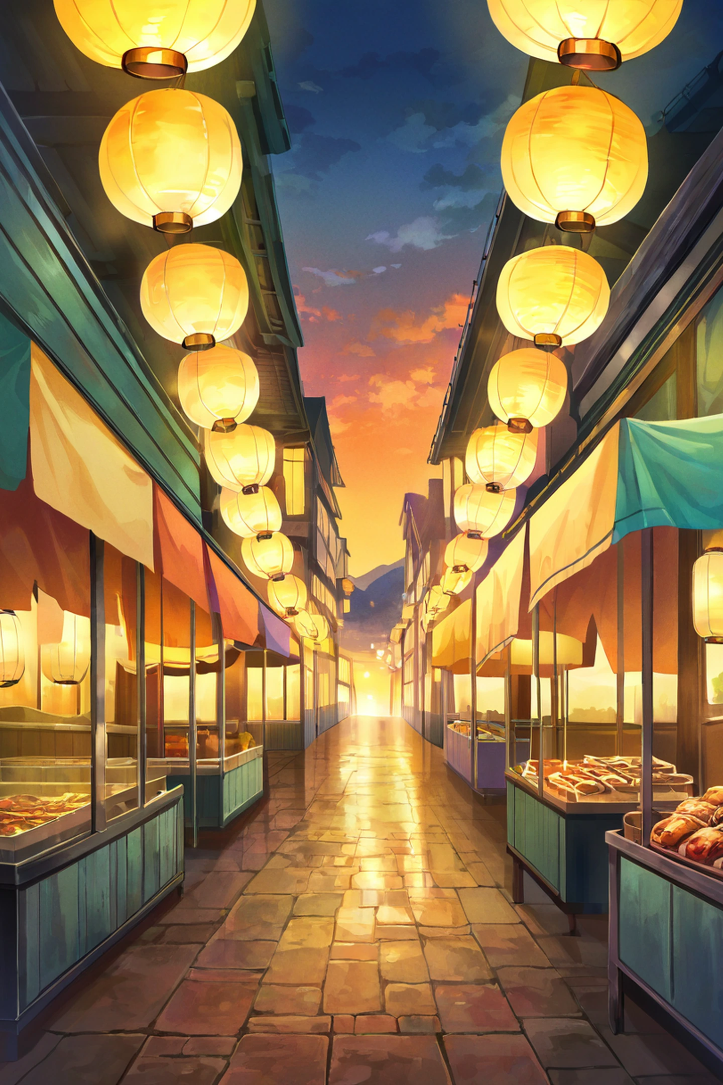 Night Market lofi wallpaper
