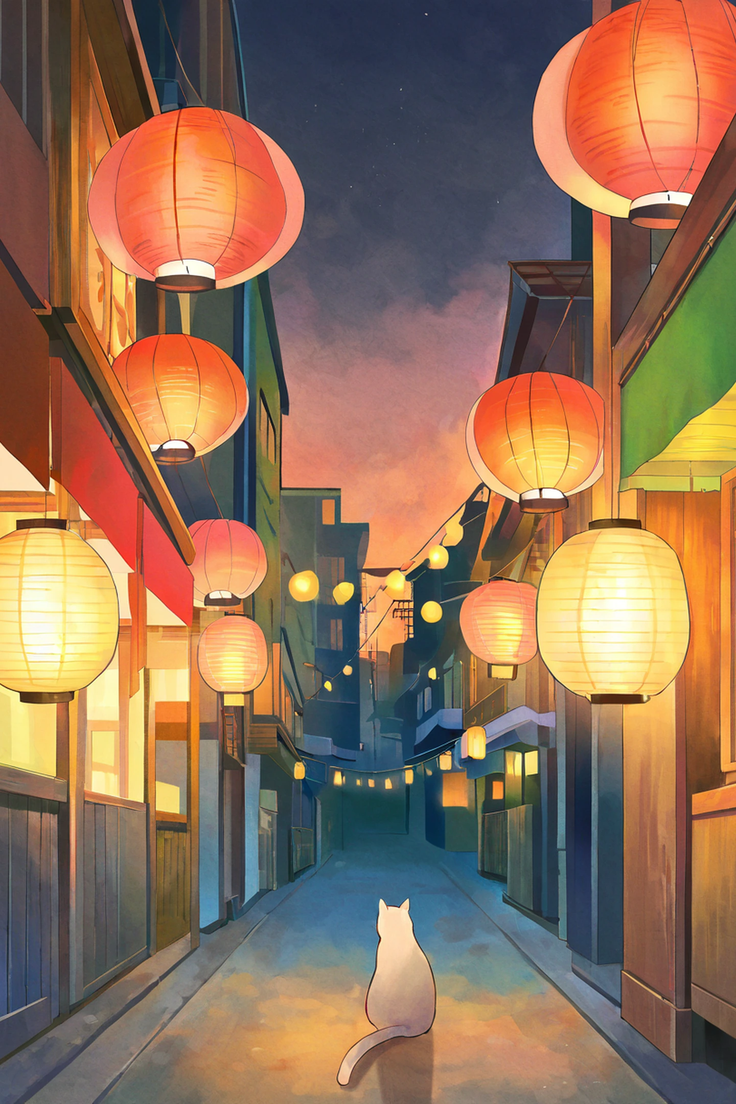 Night Market lofi wallpaper