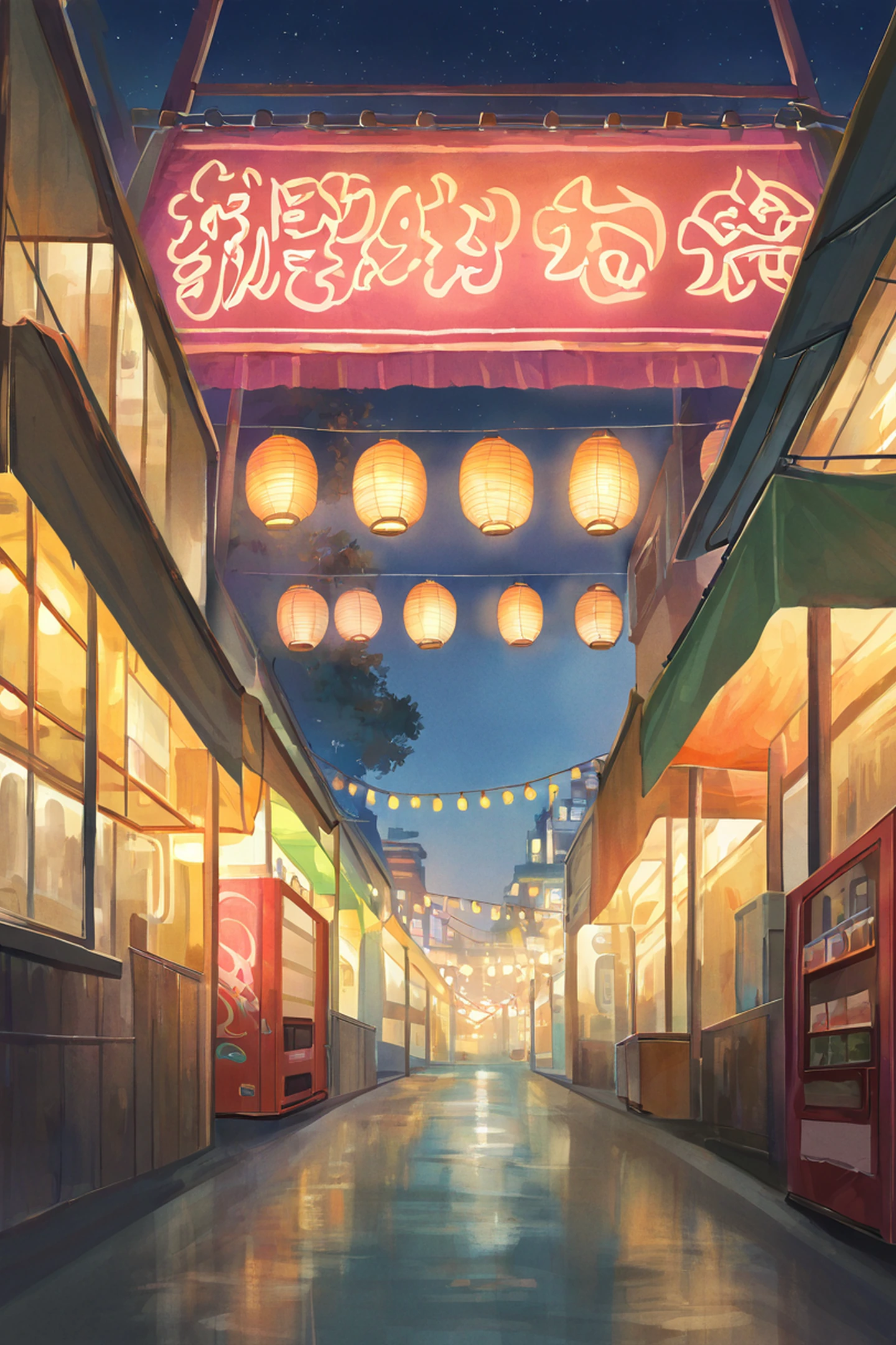 night market lofi wallpaper