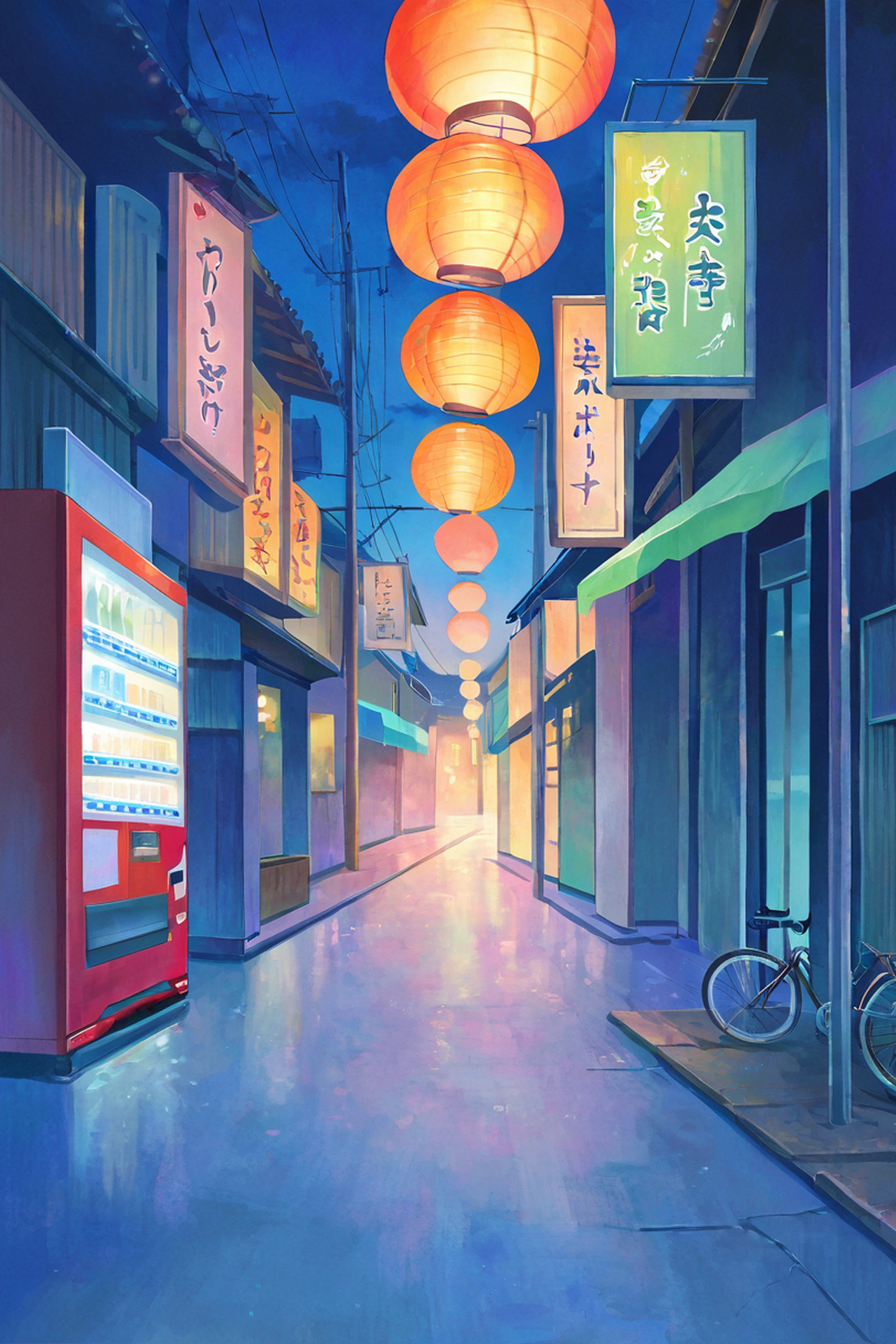 Night Market lofi wallpaper