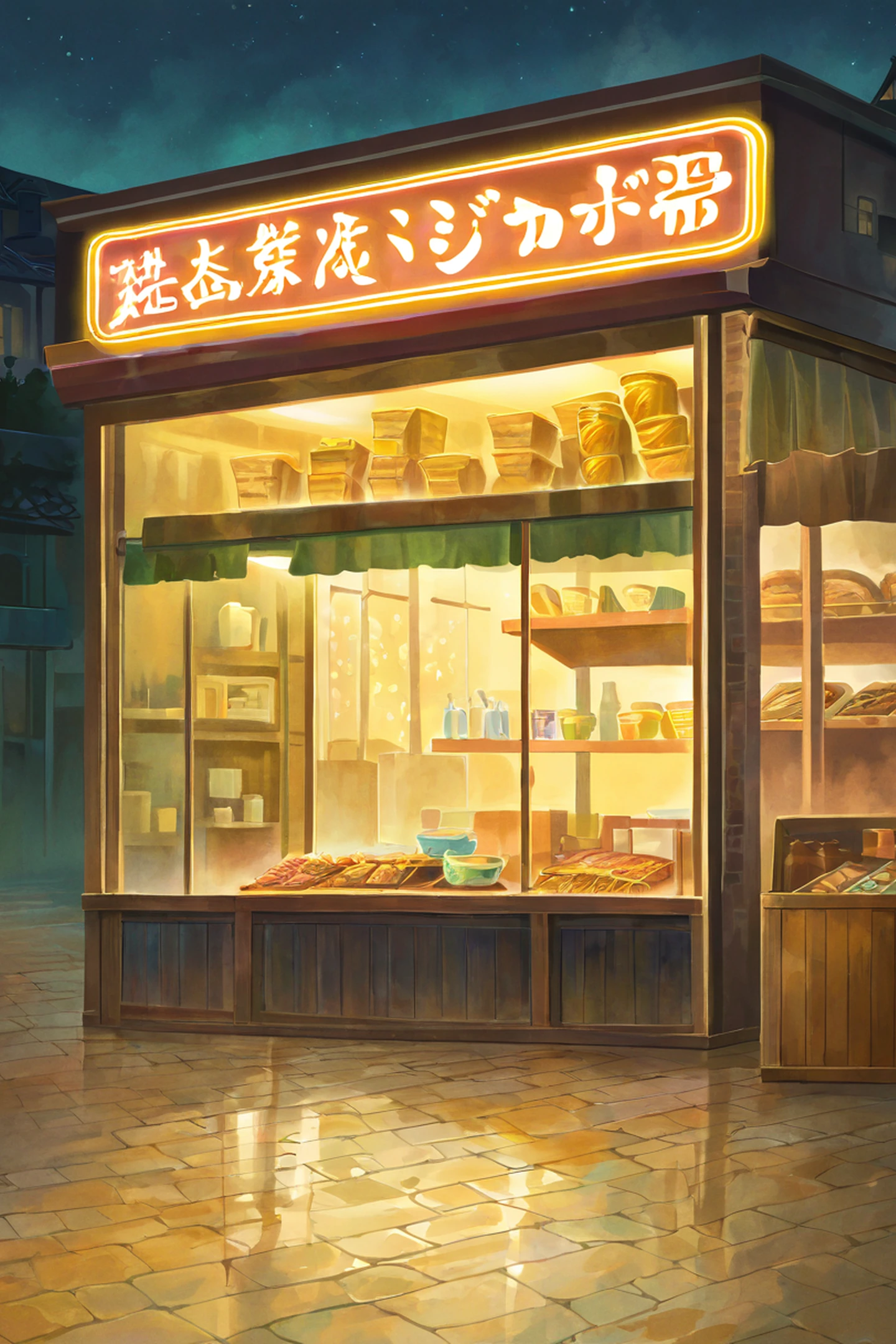 Night Market lofi wallpaper