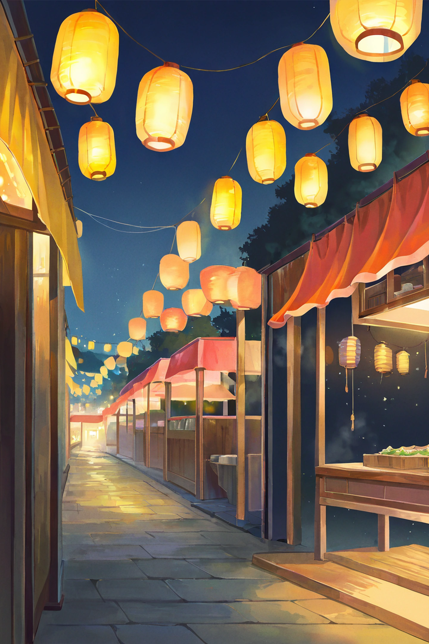 Night Market lofi wallpaper