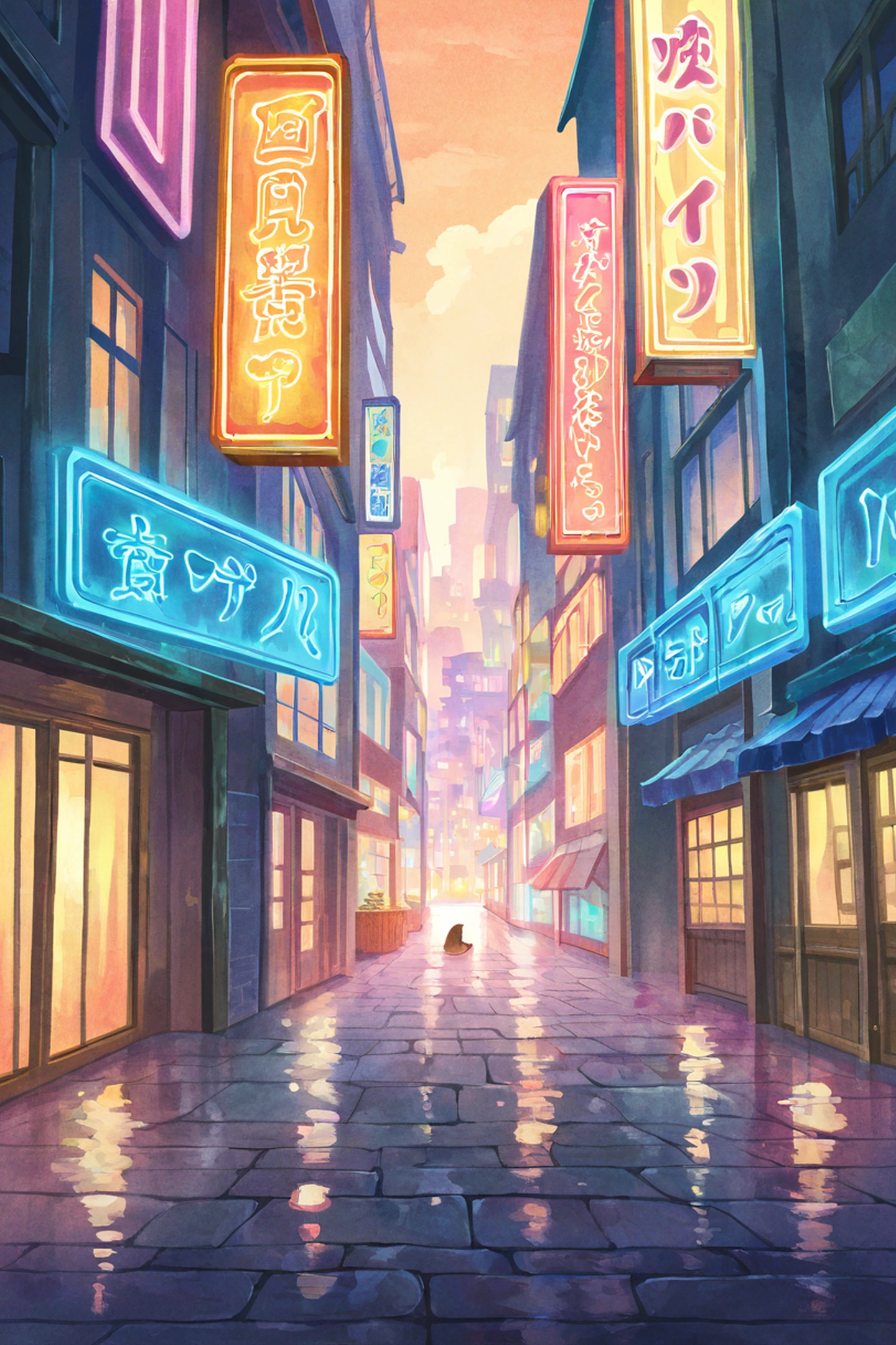 Night Market lofi wallpaper