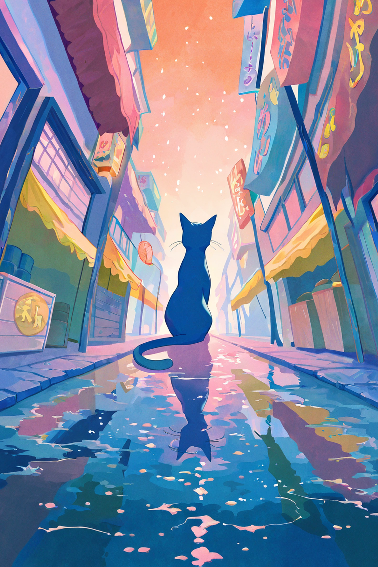 Night Market lofi wallpaper