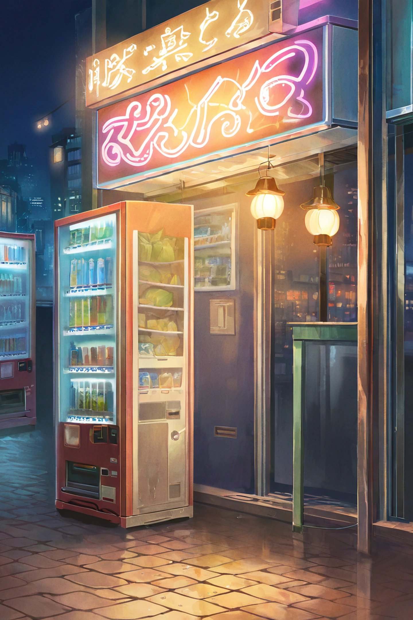 Night Market lofi wallpaper