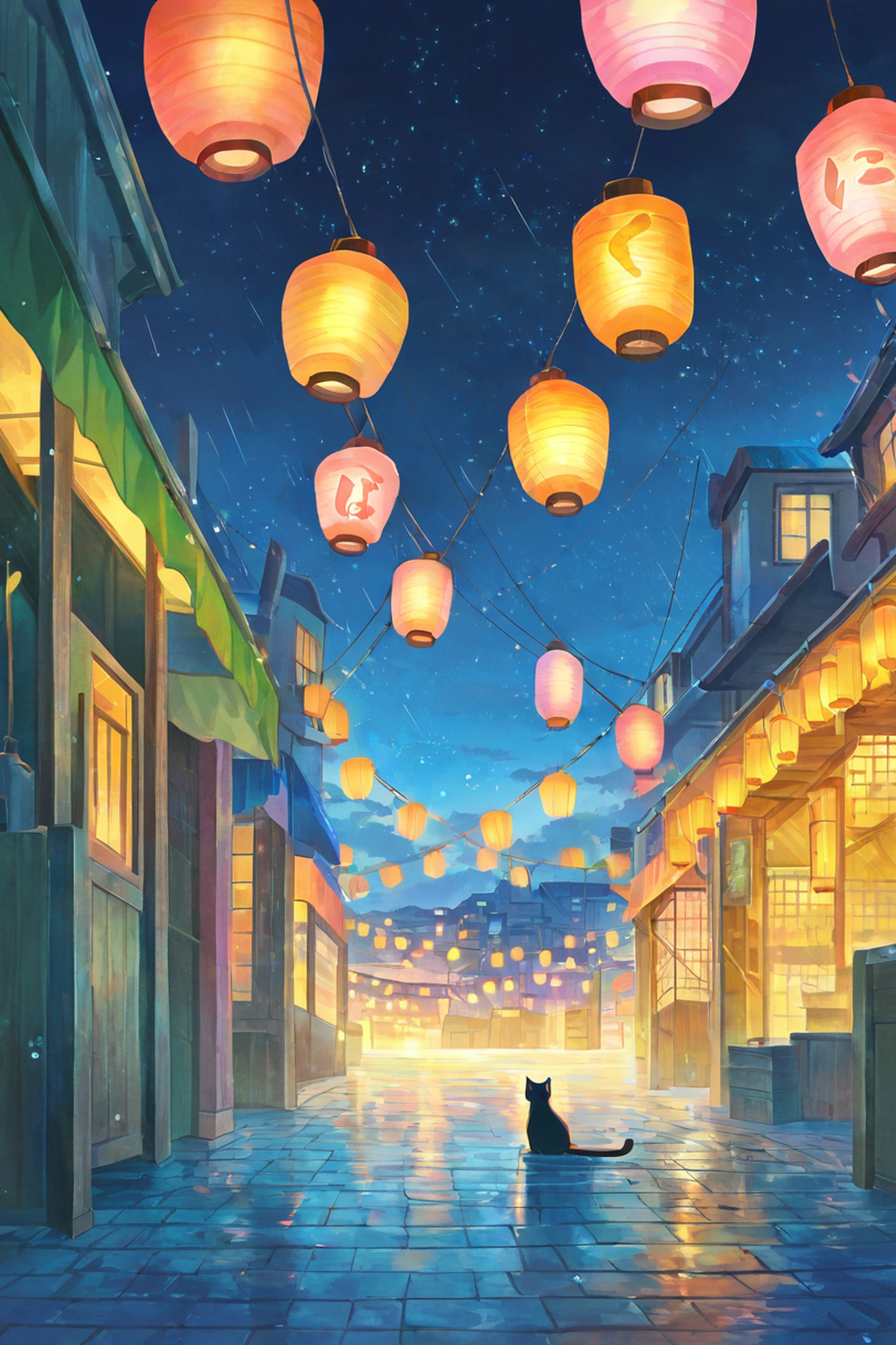 Night Market lofi wallpaper