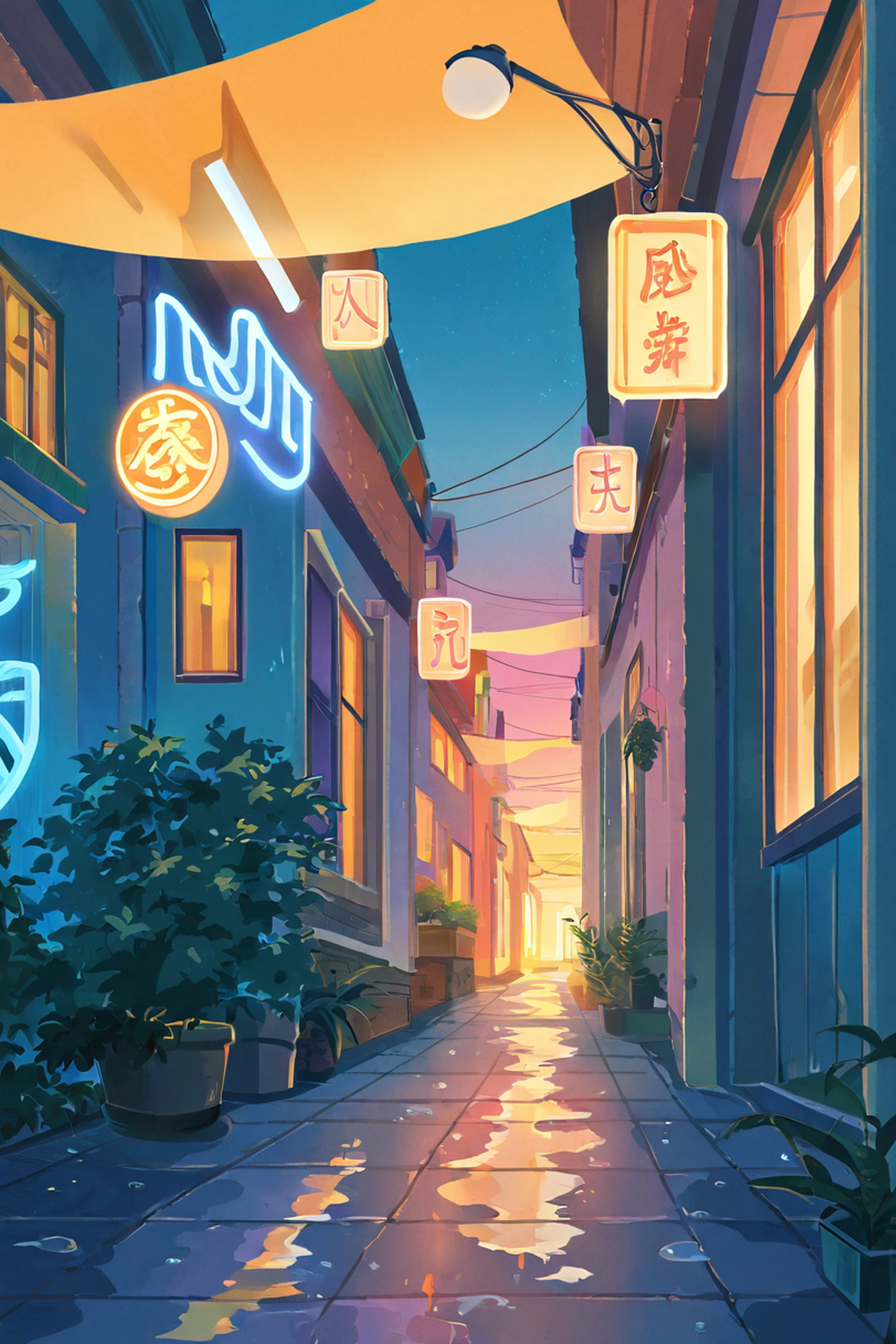 Old Alley Rain lofi wallpaper