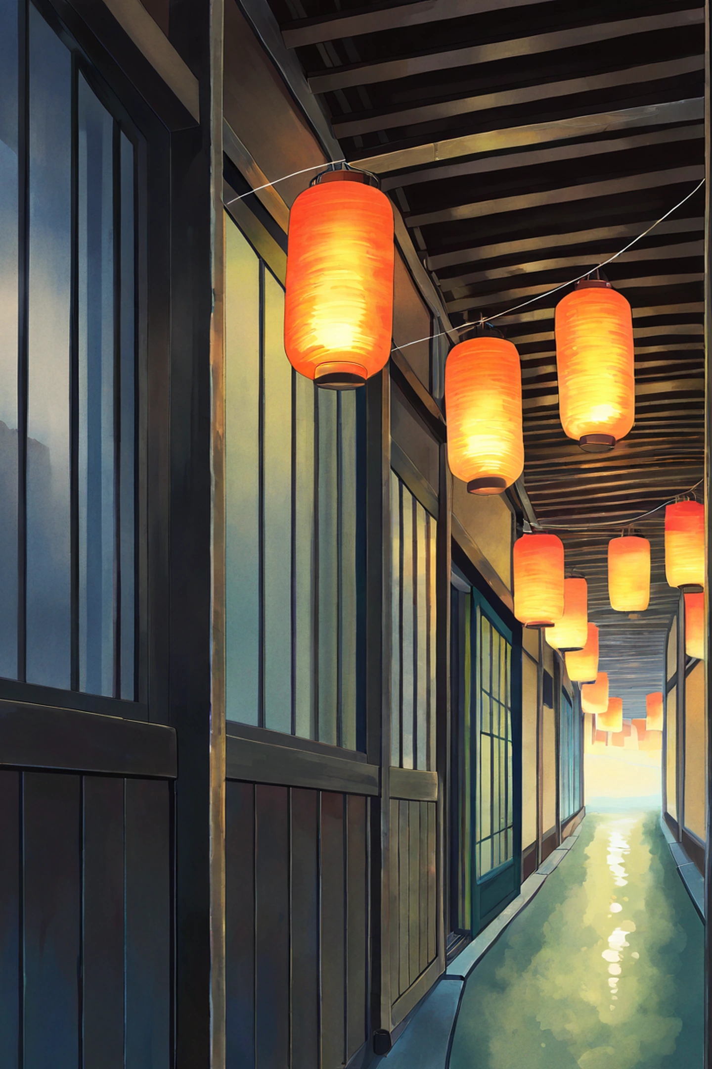 Old Alley Rain lofi wallpaper