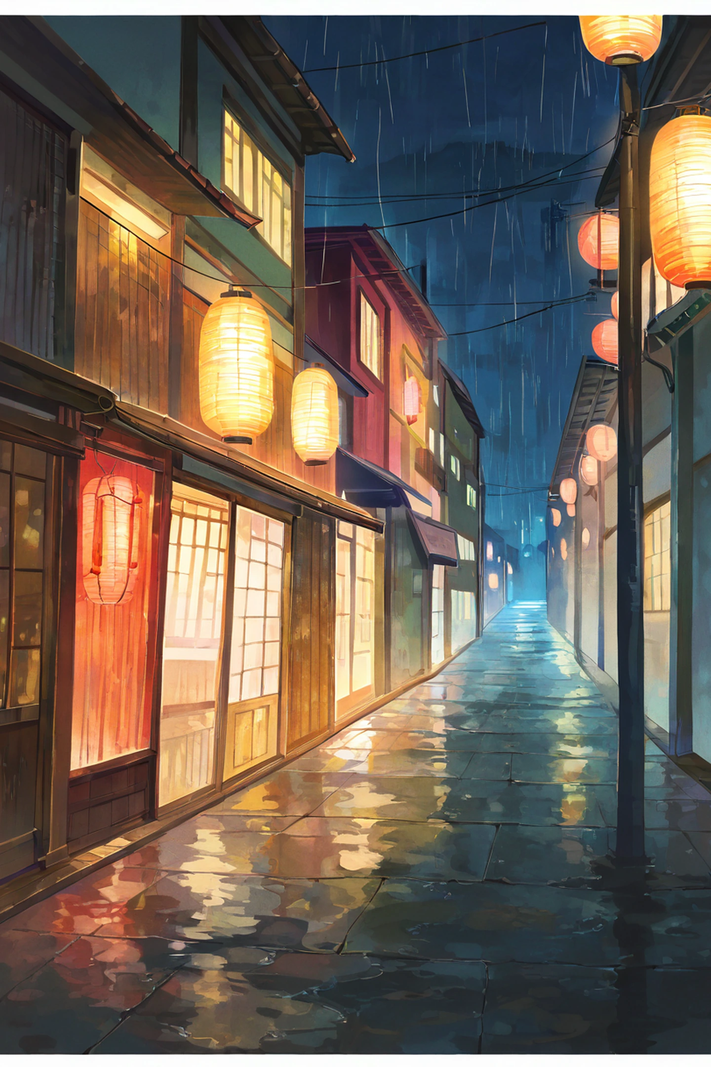 Old Alley Rain lofi wallpaper