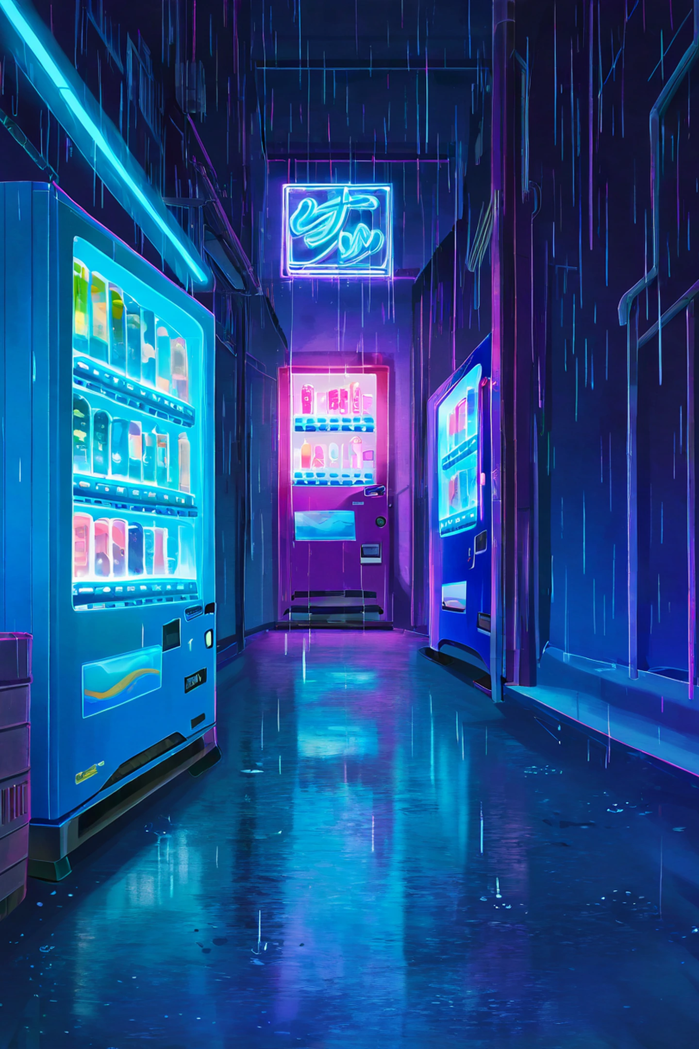 Old Alley Rain lofi wallpaper