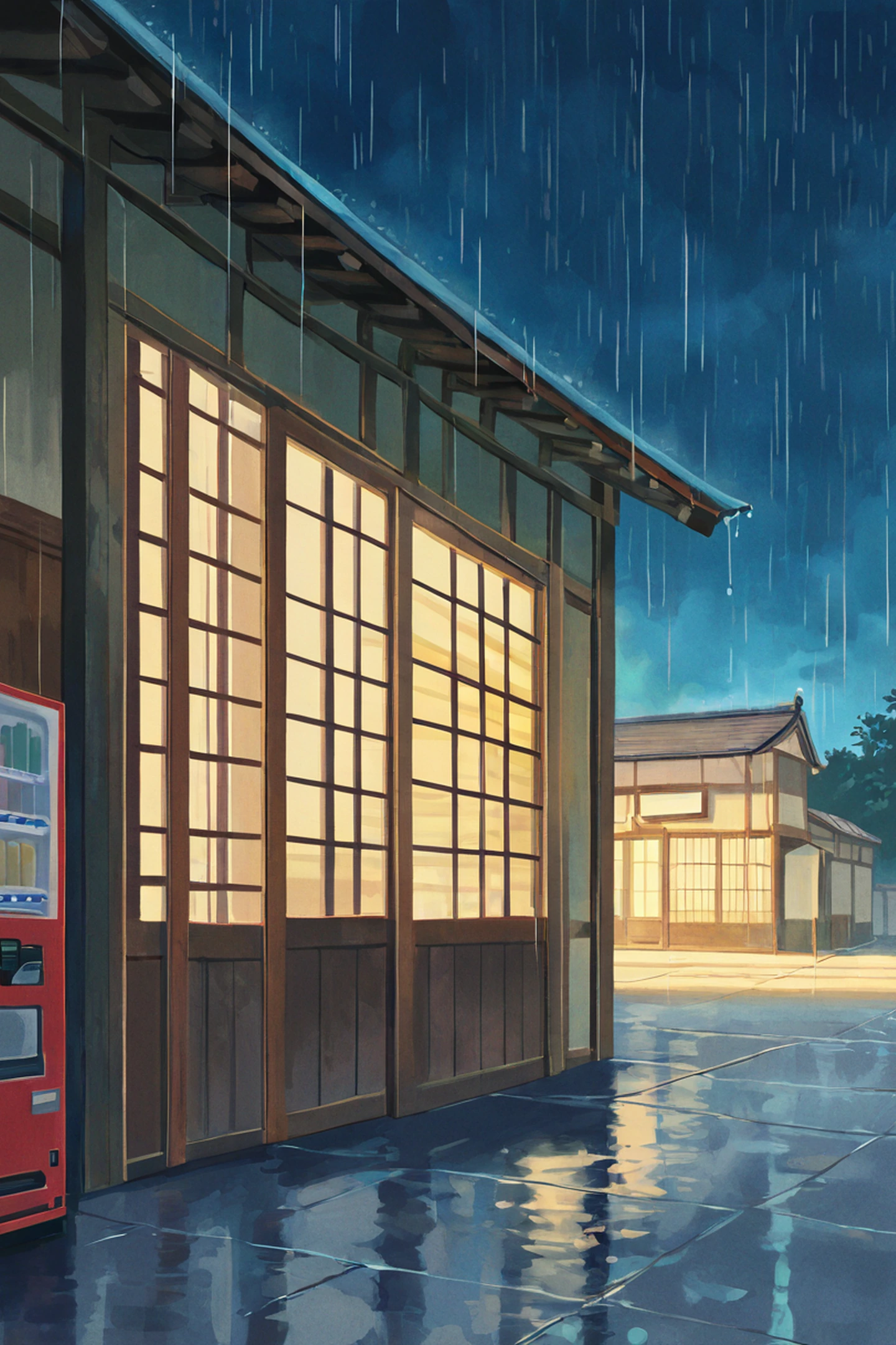 Old Alley Rain lofi wallpaper