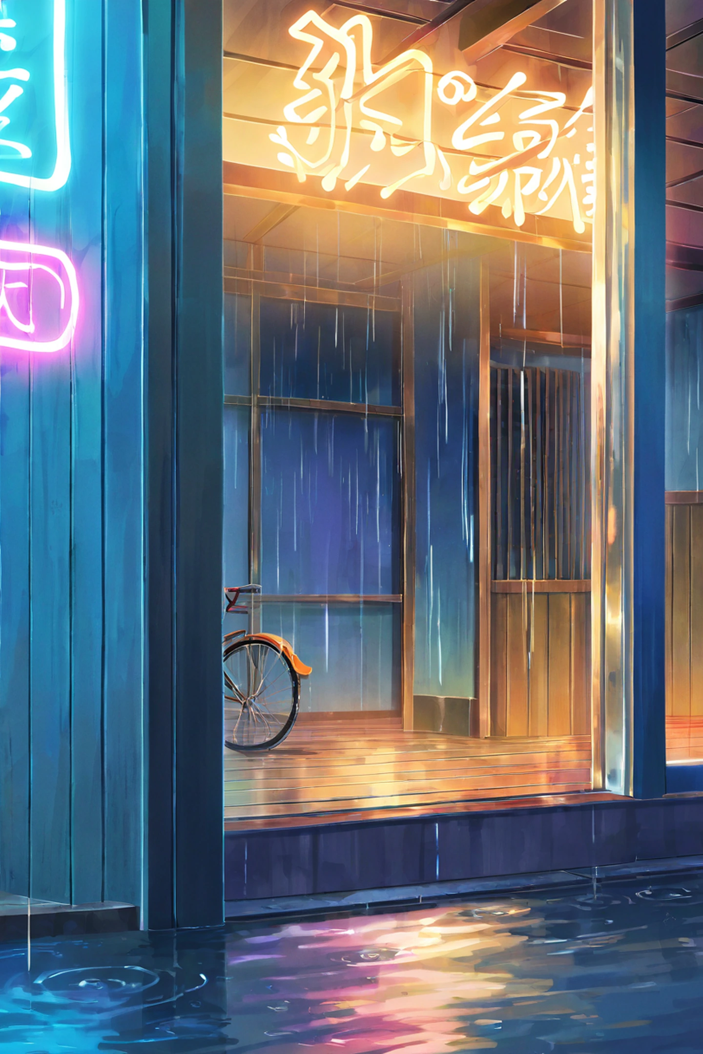 Old Alley Rain lofi wallpaper