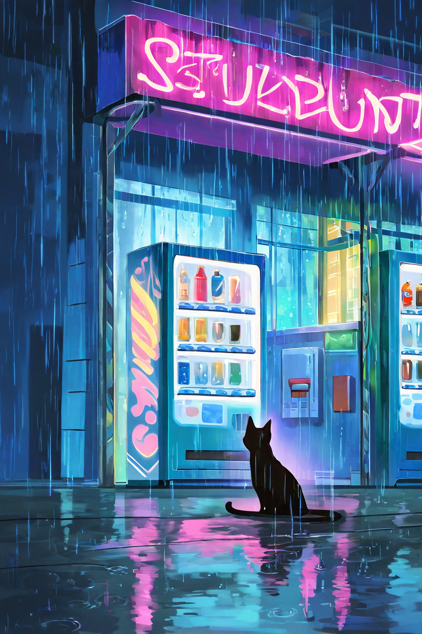 Old Alley Rain lofi wallpaper