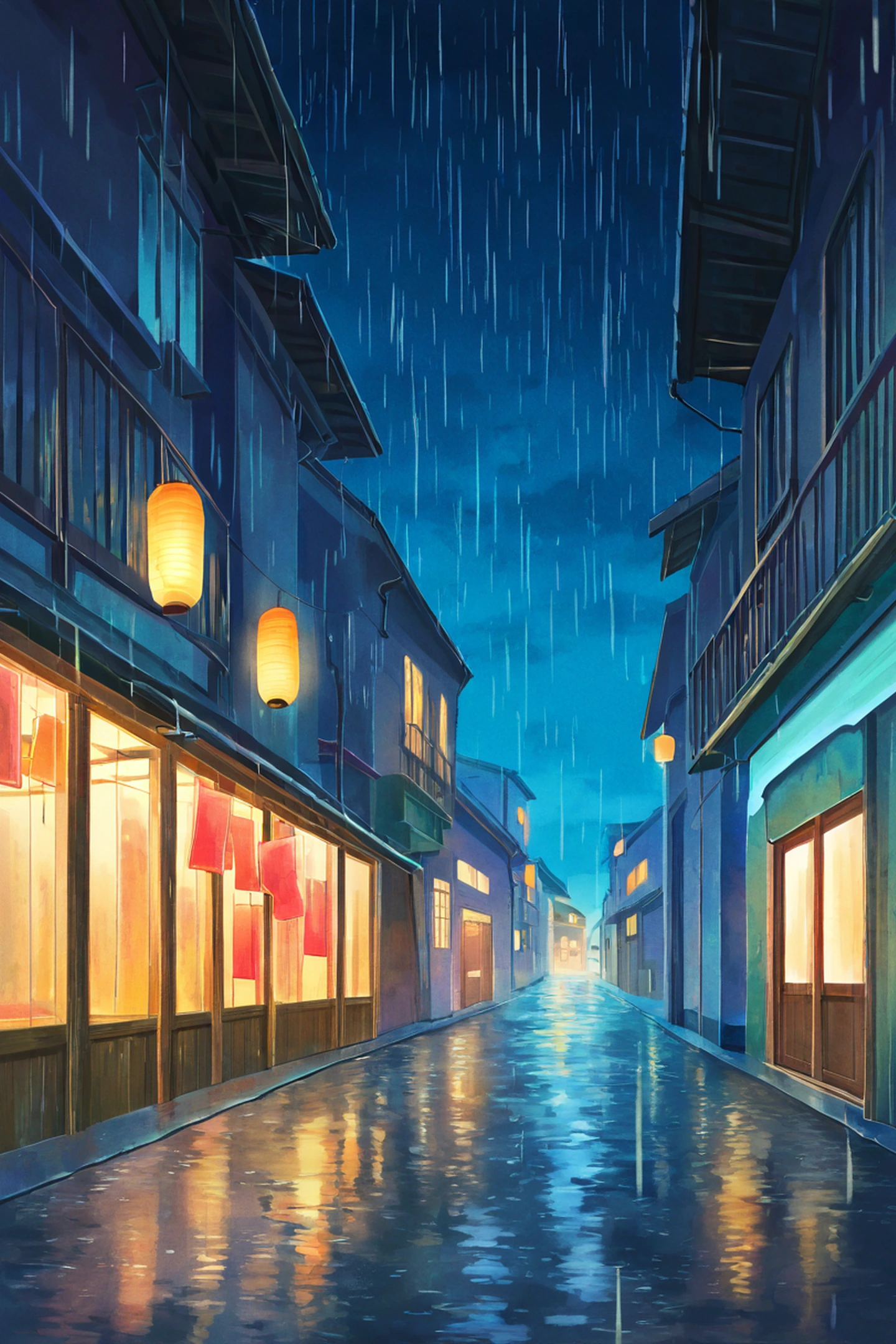 Old Alley Rain lofi wallpaper