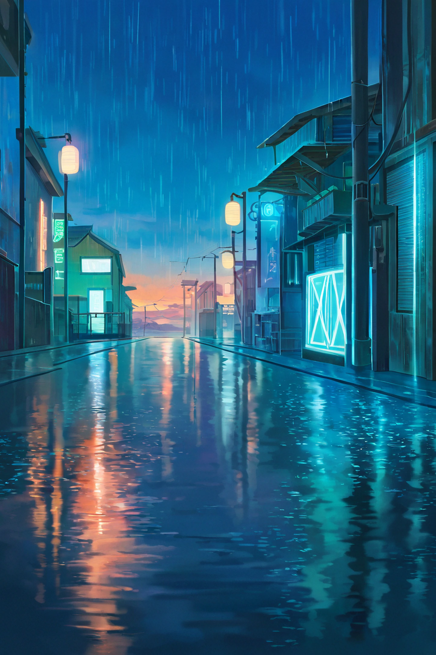 Old Alley Rain lofi wallpaper