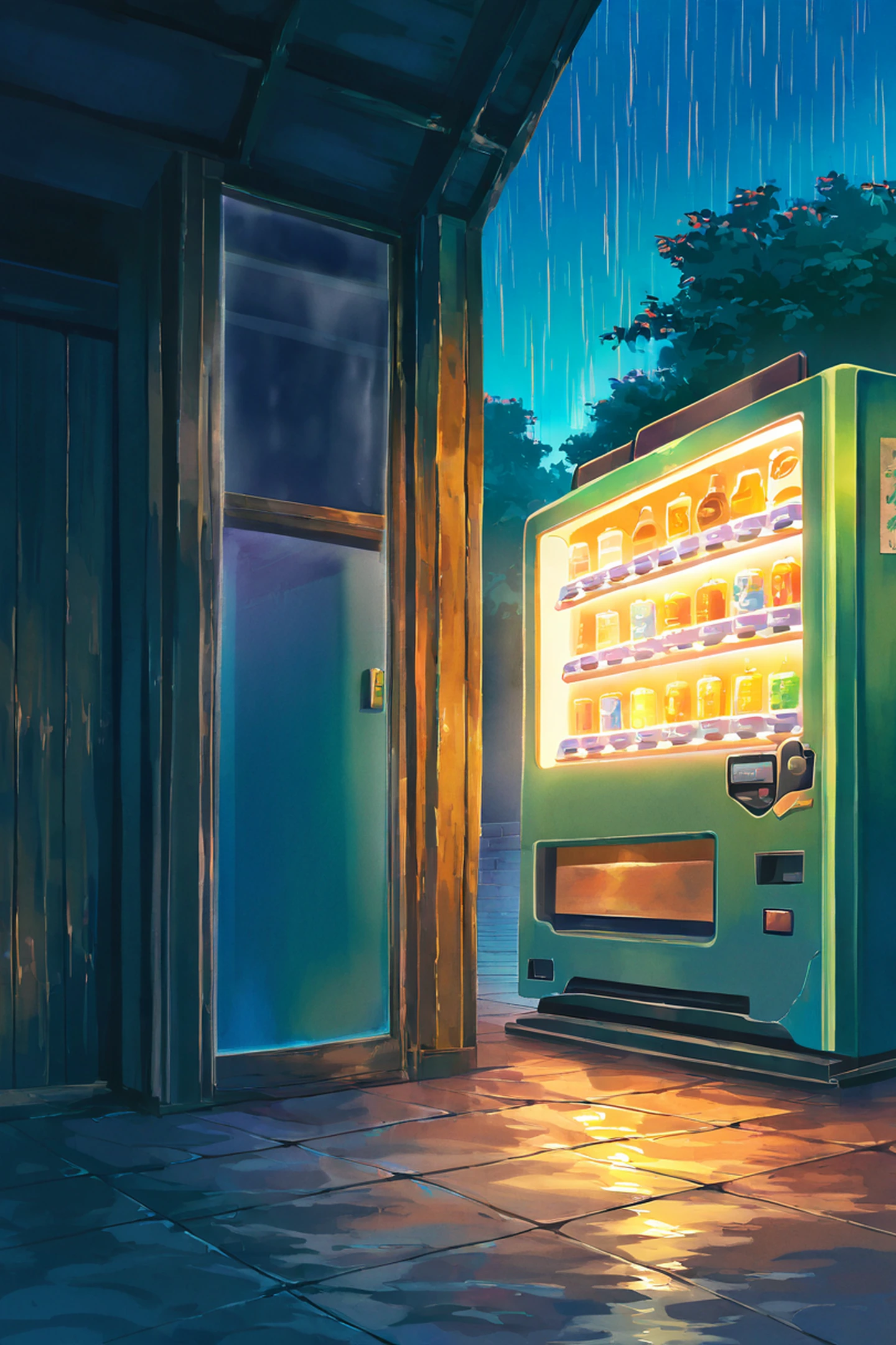 Old Alley Rain lofi wallpaper