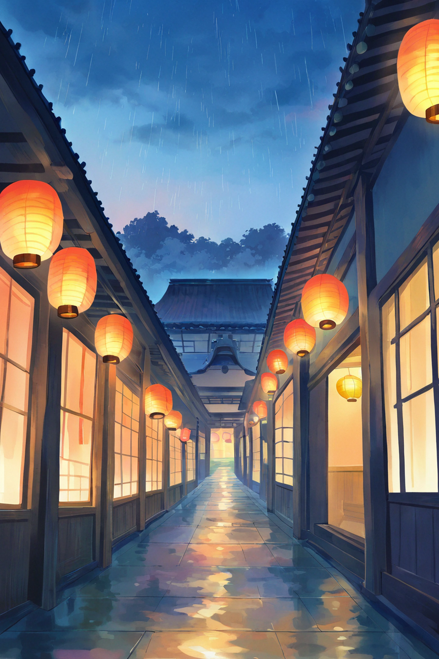 Old Alley Rain lofi wallpaper