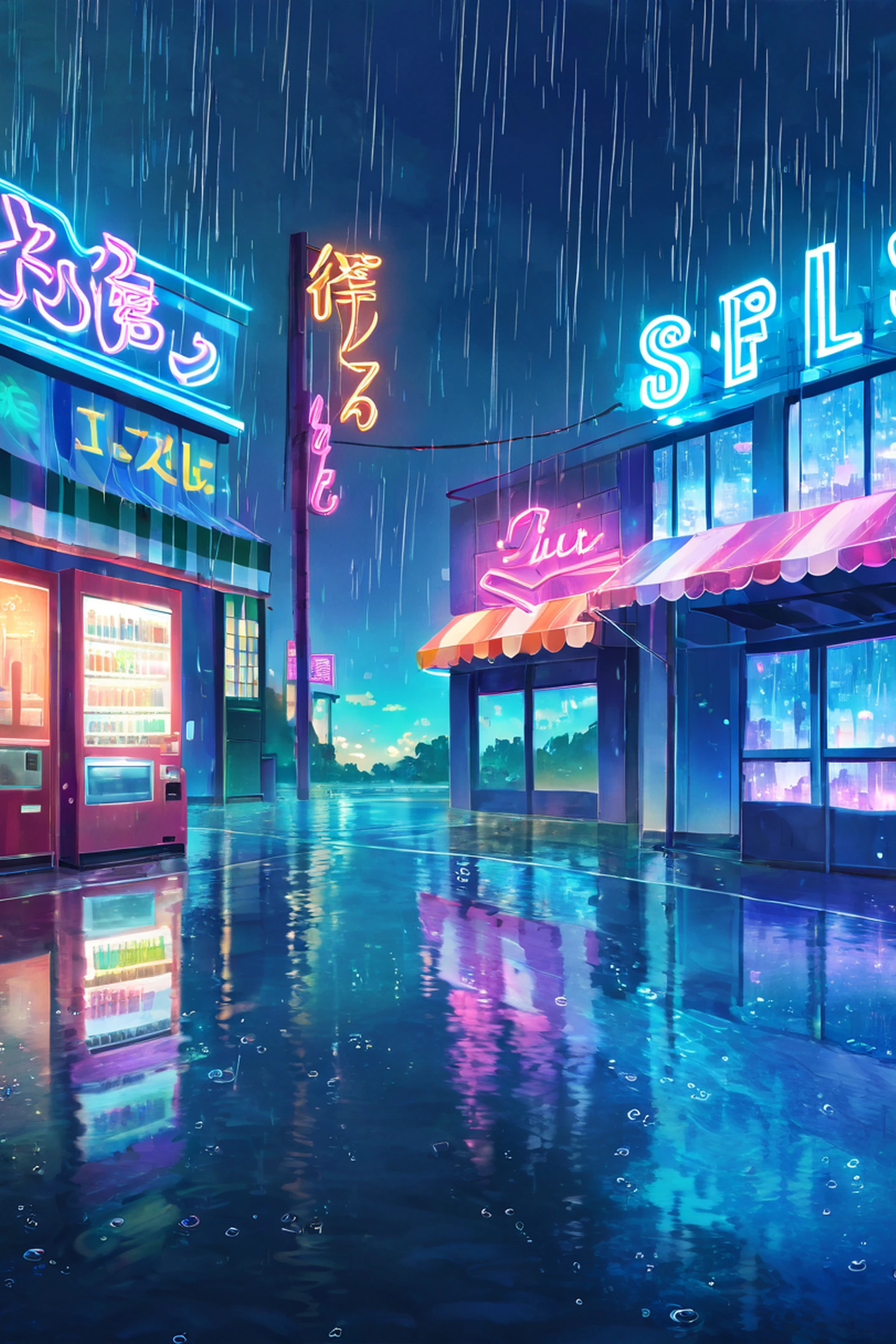 Old Alley Rain lofi wallpaper