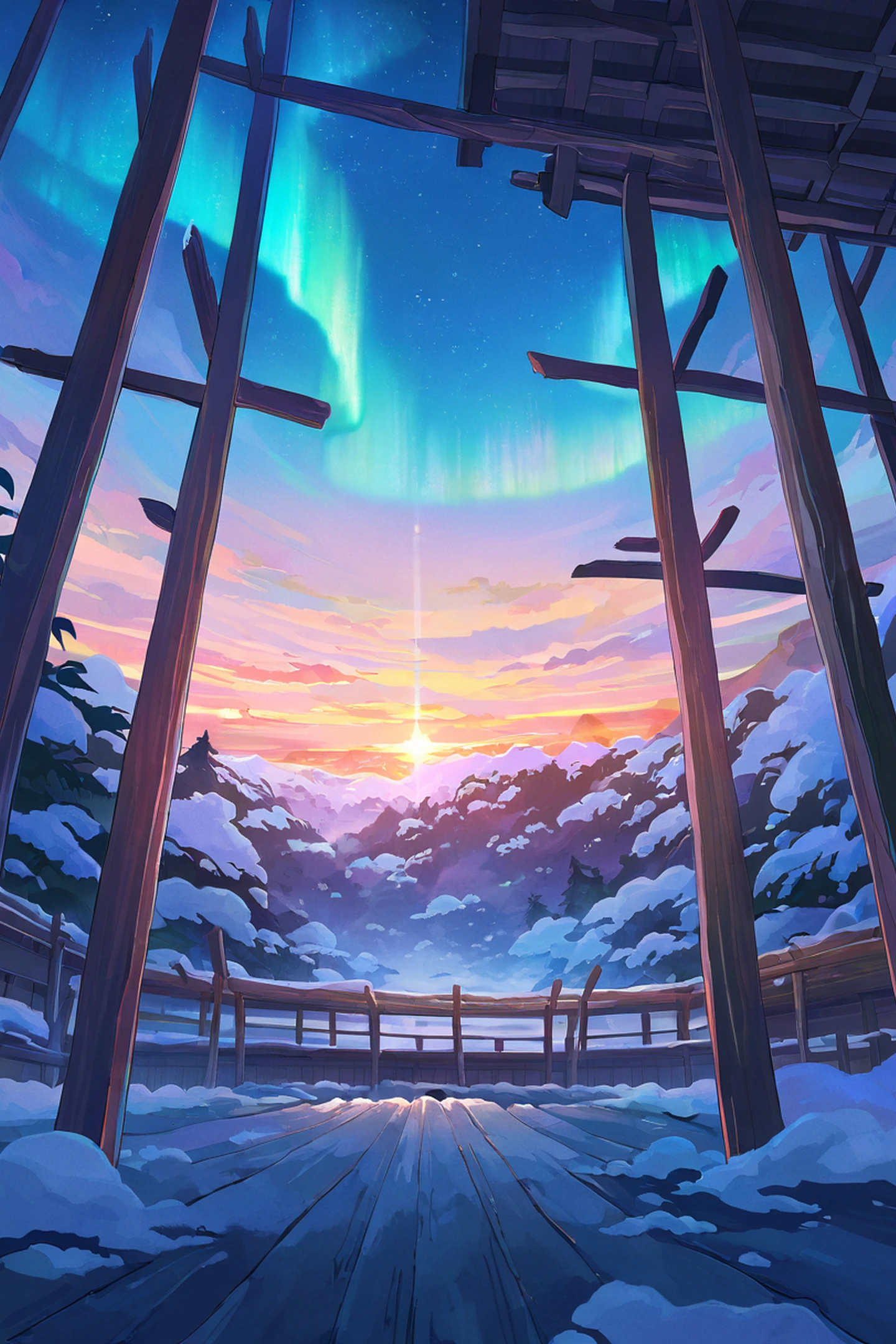 onsen winter lofi wallpaper