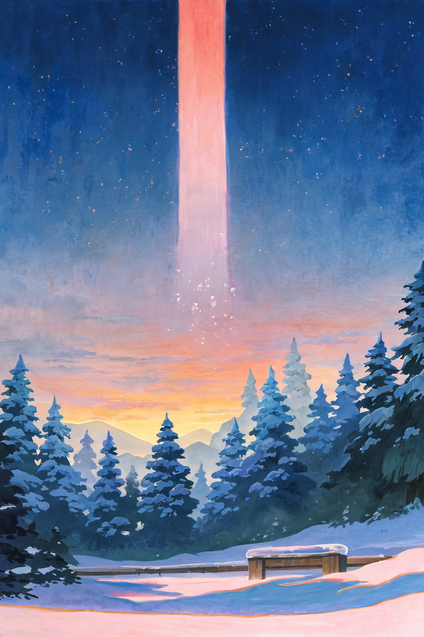 Onsen Winter lofi wallpaper