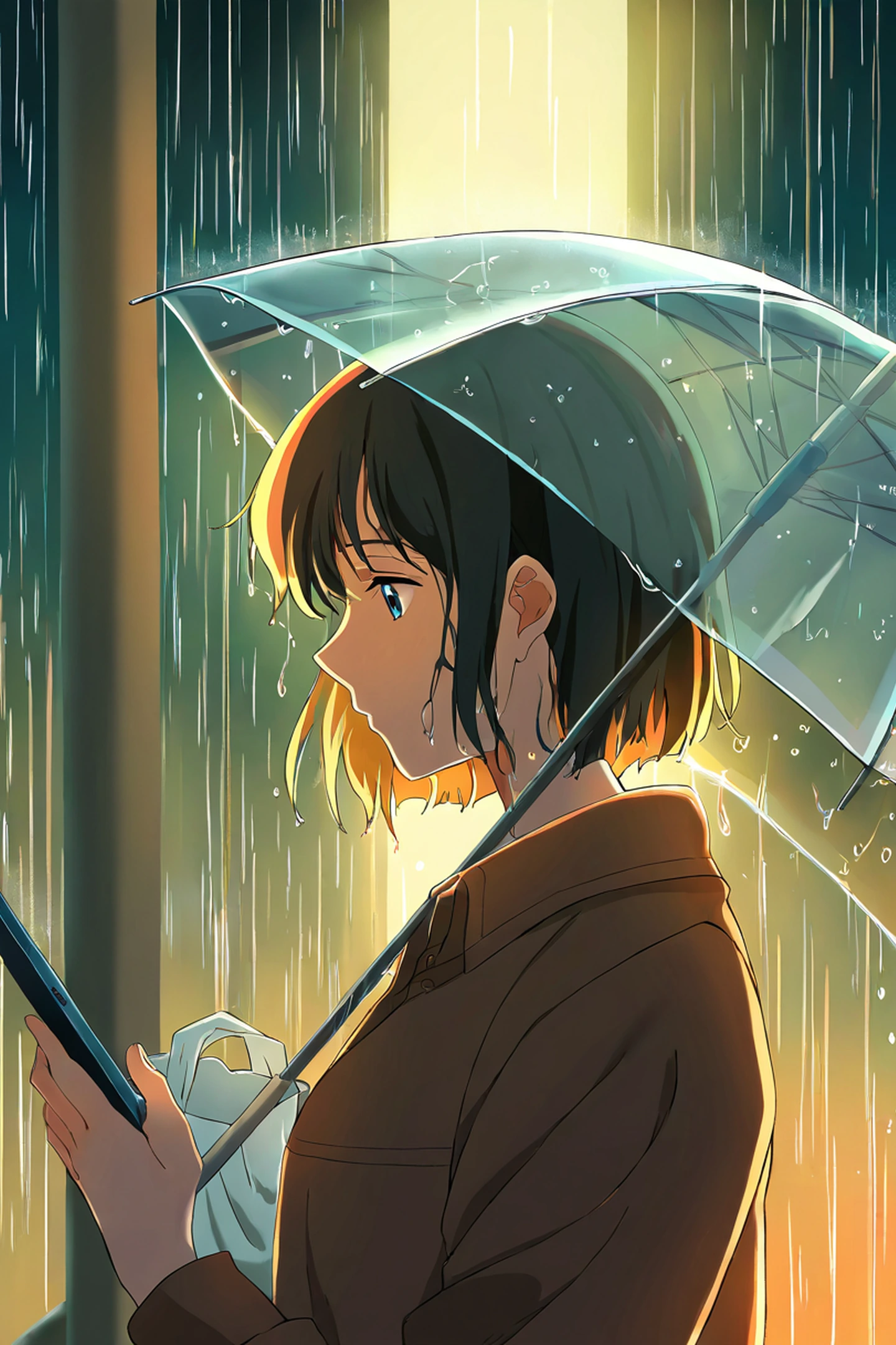 Rainy Bus Stop Rainy Bus Stop 0177201903 lofi anime wallpaper free download