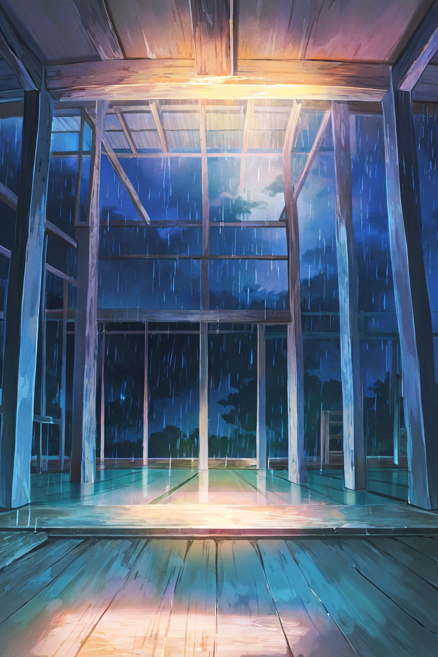 Rainy Porch Engawa lofi wallpaper