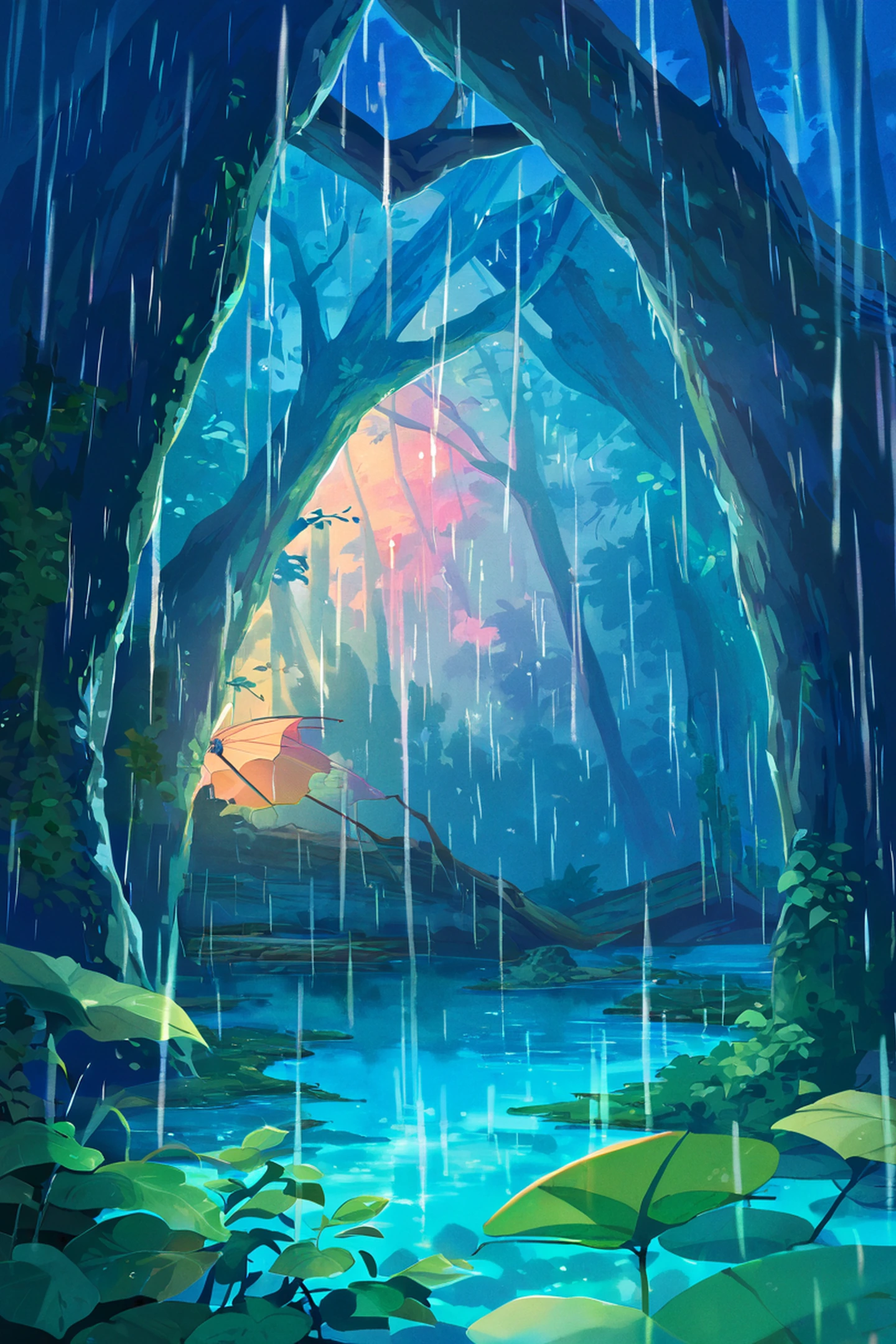 Rainy Porch Engawa lofi wallpaper