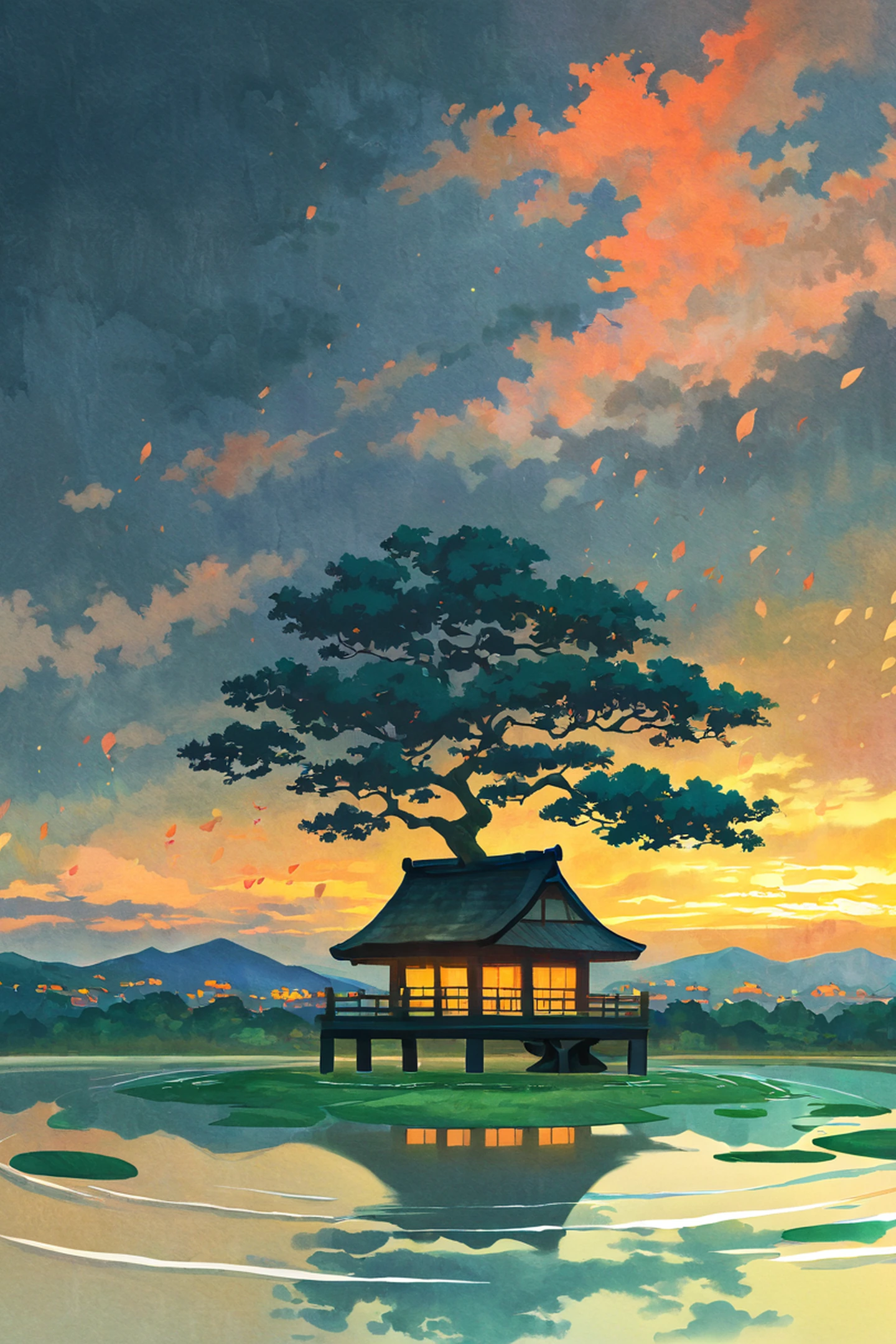 Rainy Porch Engawa lofi wallpaper